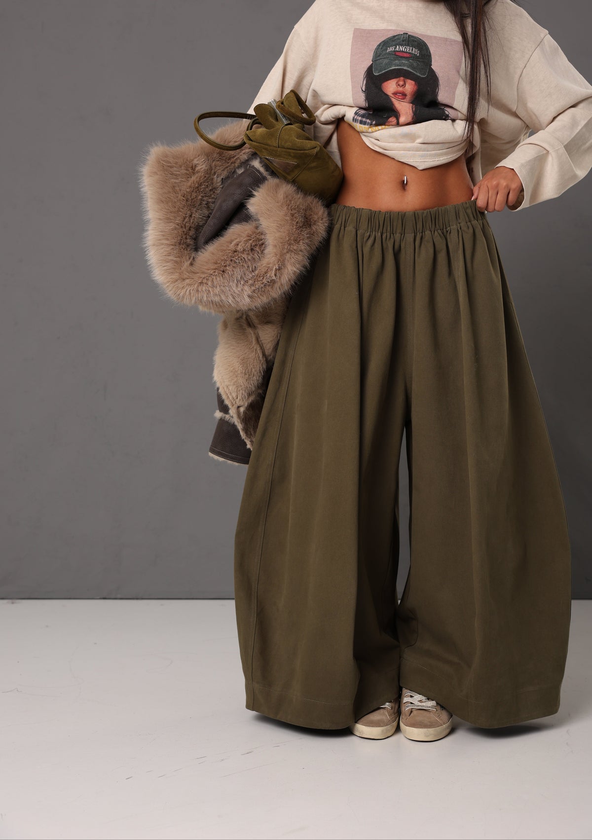PANTALONI BALLOON SULIE VERDE MILITARE