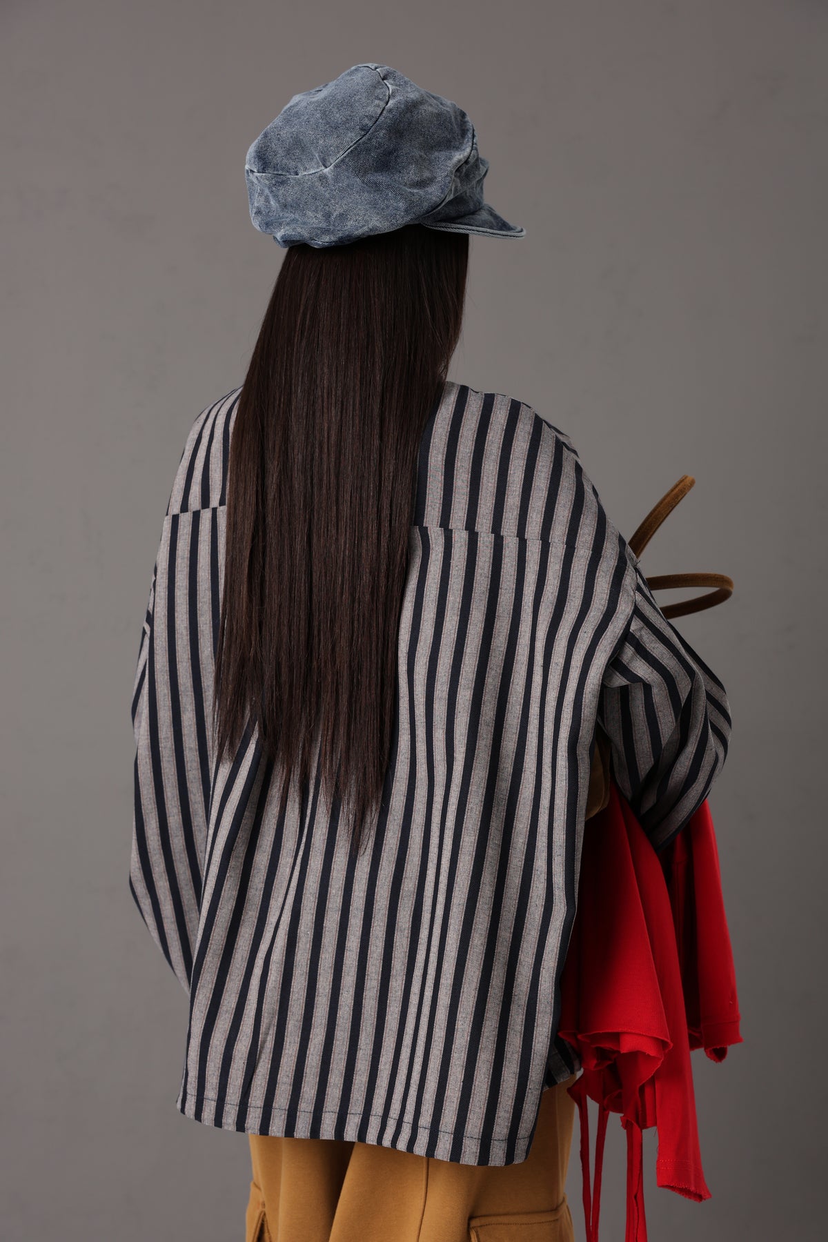 CAMICIONE RIGHE KARMEN EFFETTO DENIM