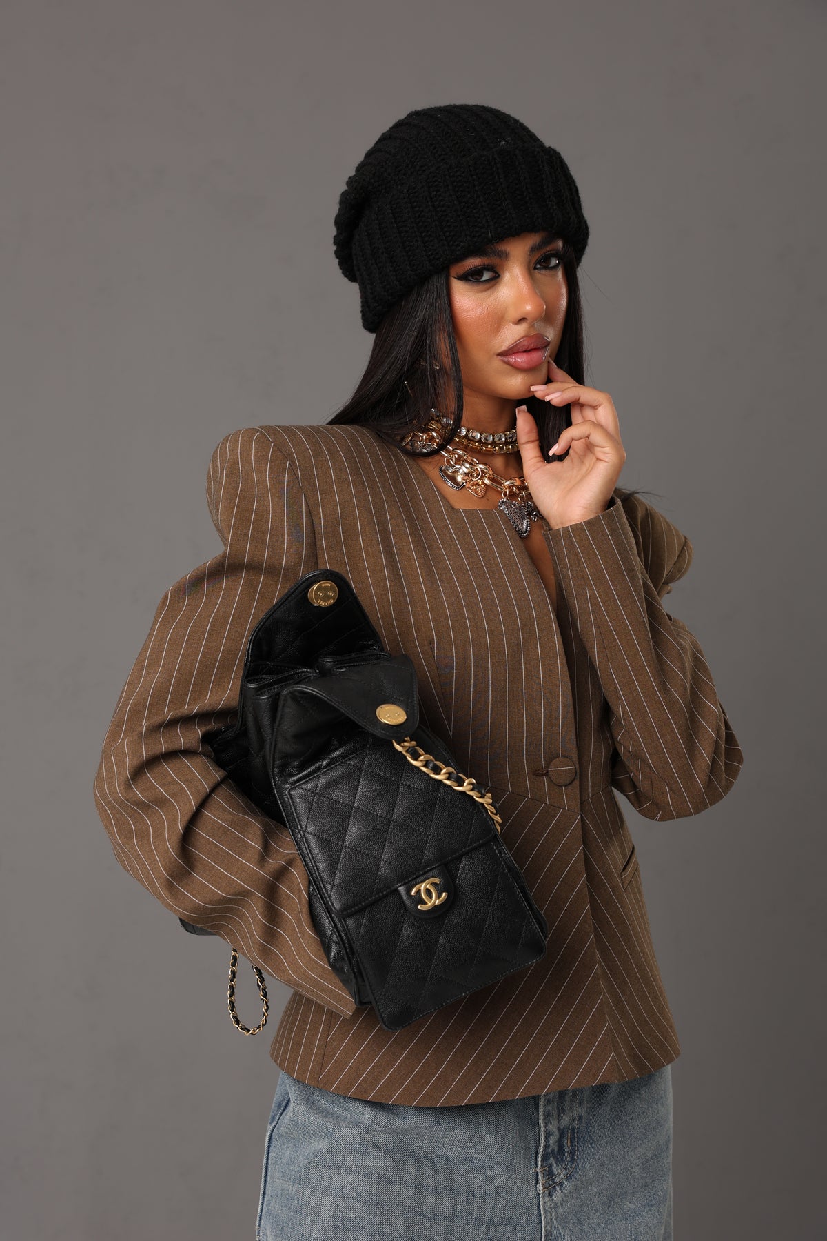 BLAZER GESSATO HBTOO KHAKI BY MARZIA MANGO