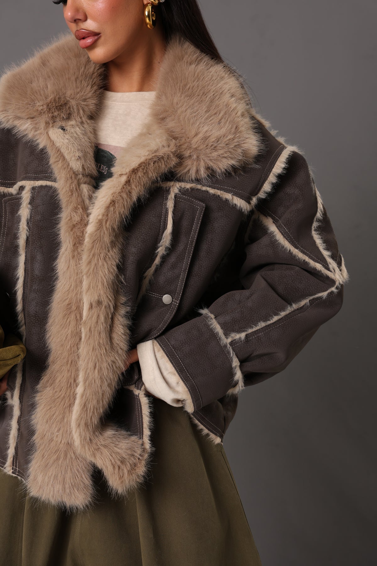 MONTONE ERMY MARRONE/BEIGE