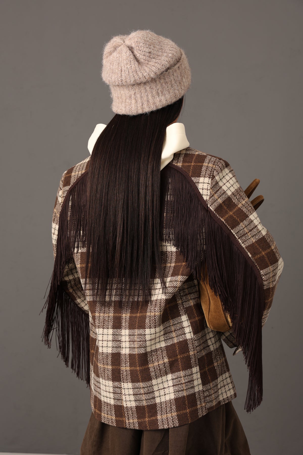BLAZER TARTAN MAISIE MARRONE BY LUMINA