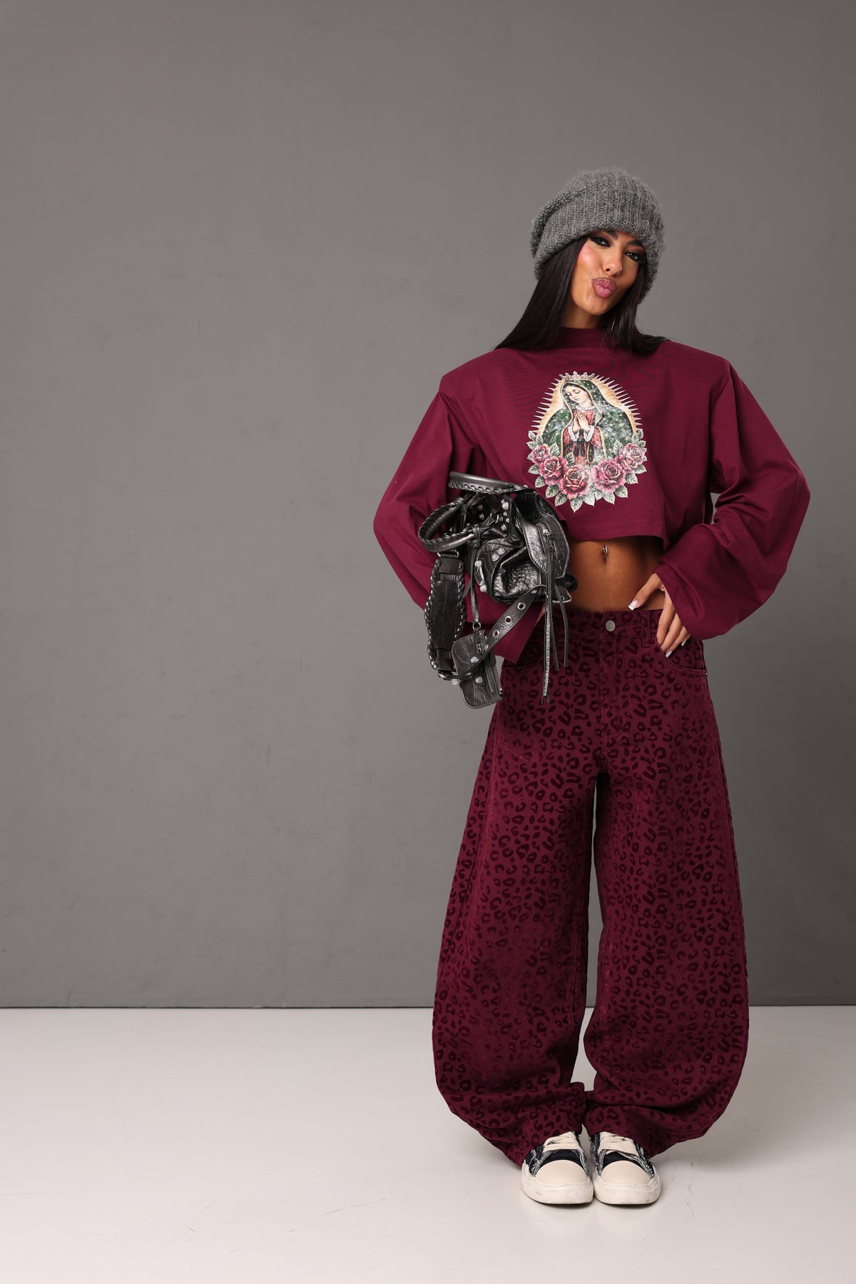 MAGLIA MANICHE LUNGHE PRAY BORDEAUX
