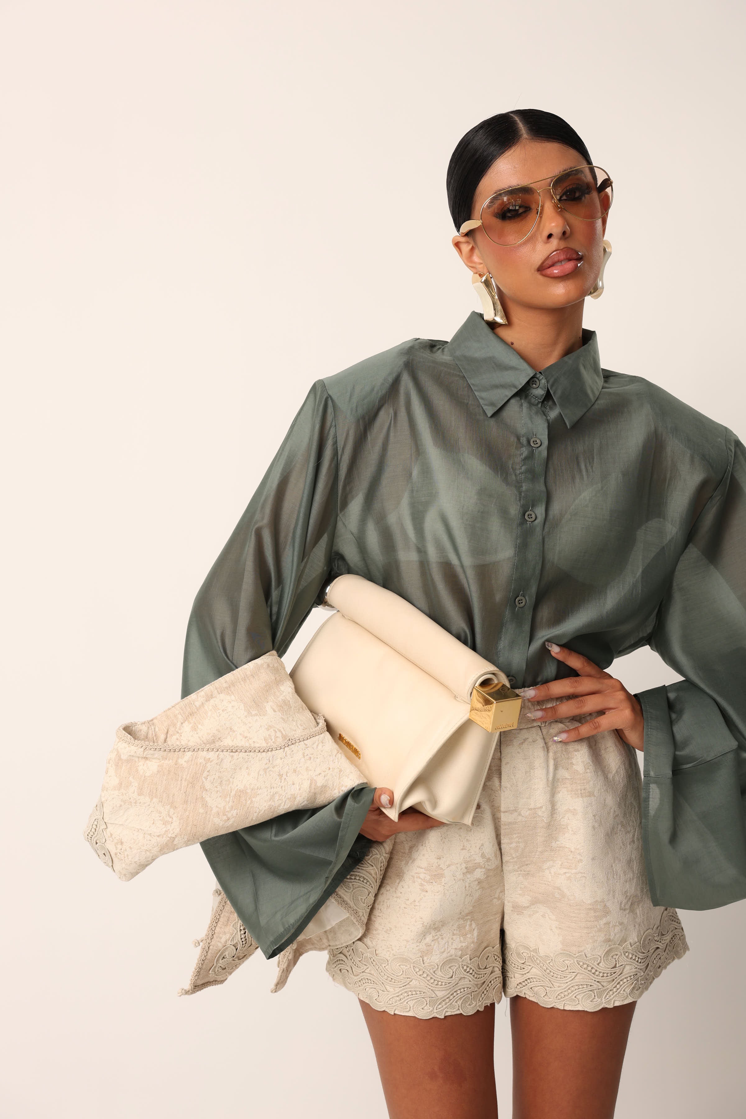 CAMICIA SPALLINE ELINA VERDE