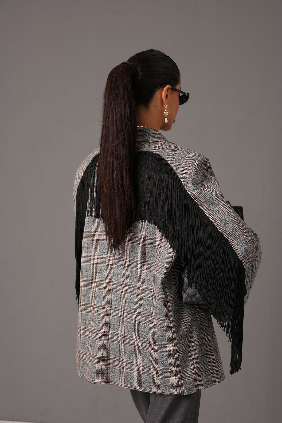 BLAZER TARTAN MABEL GRIGIO BY LUMINA