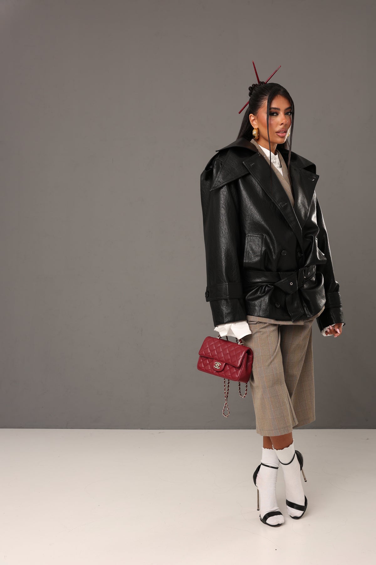CHIODO ECOPELLE SLOAN NERO + CINTURA