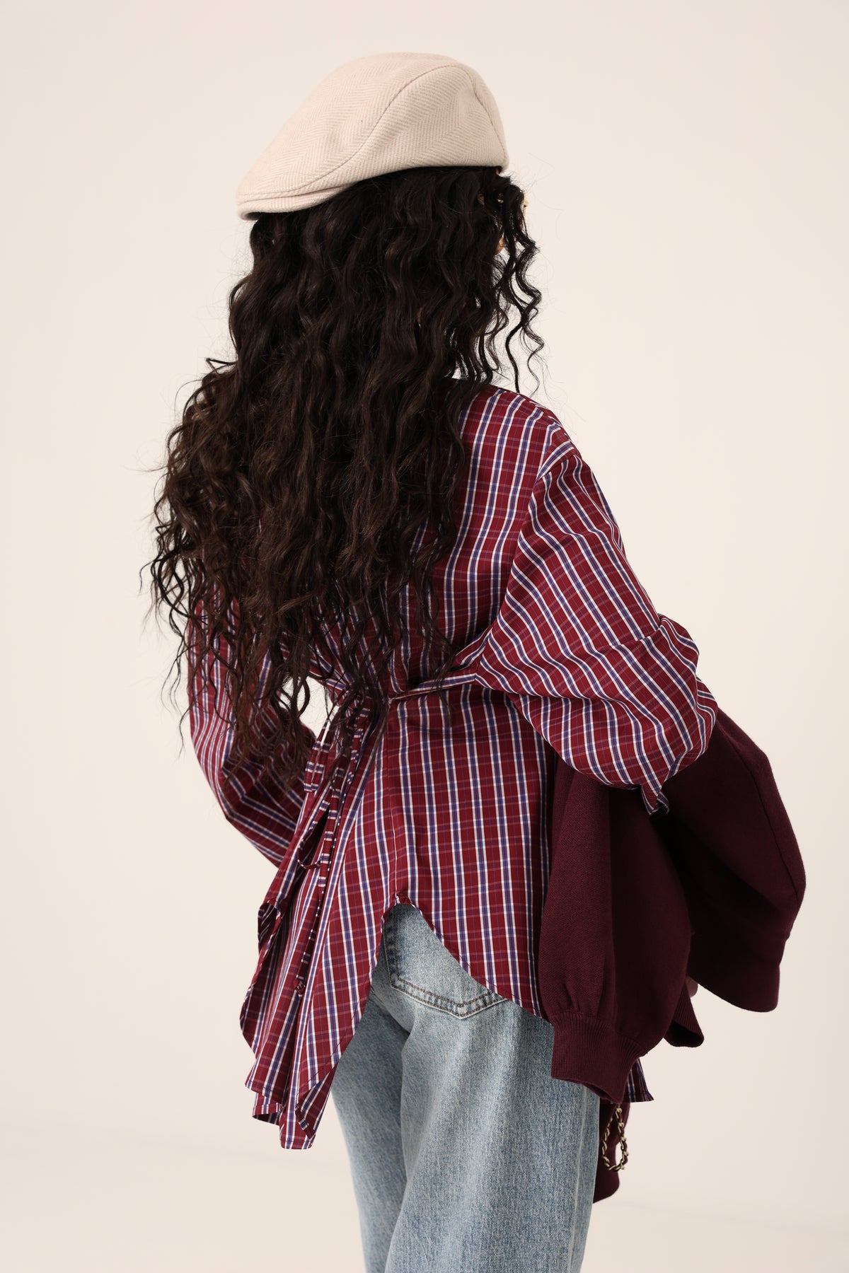 CAMICIA QUADRETTI NINA BORDEAUX/BLU BY LUMINA
