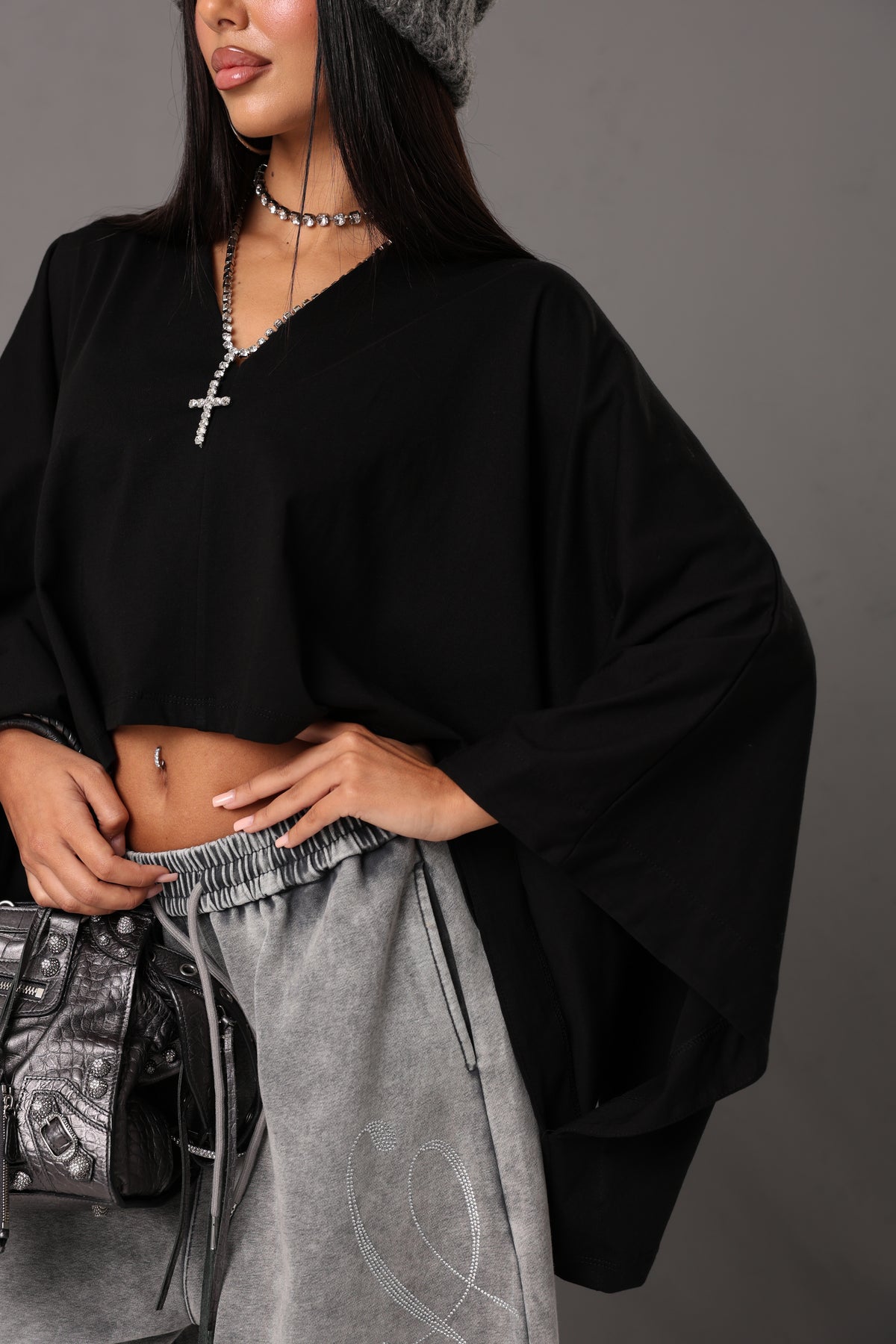 MAGLIA ANTONIA NERA BY LUMINA