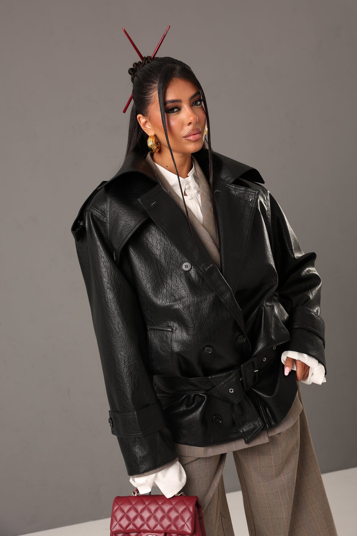 CHIODO ECOPELLE SLOAN NERO + CINTURA