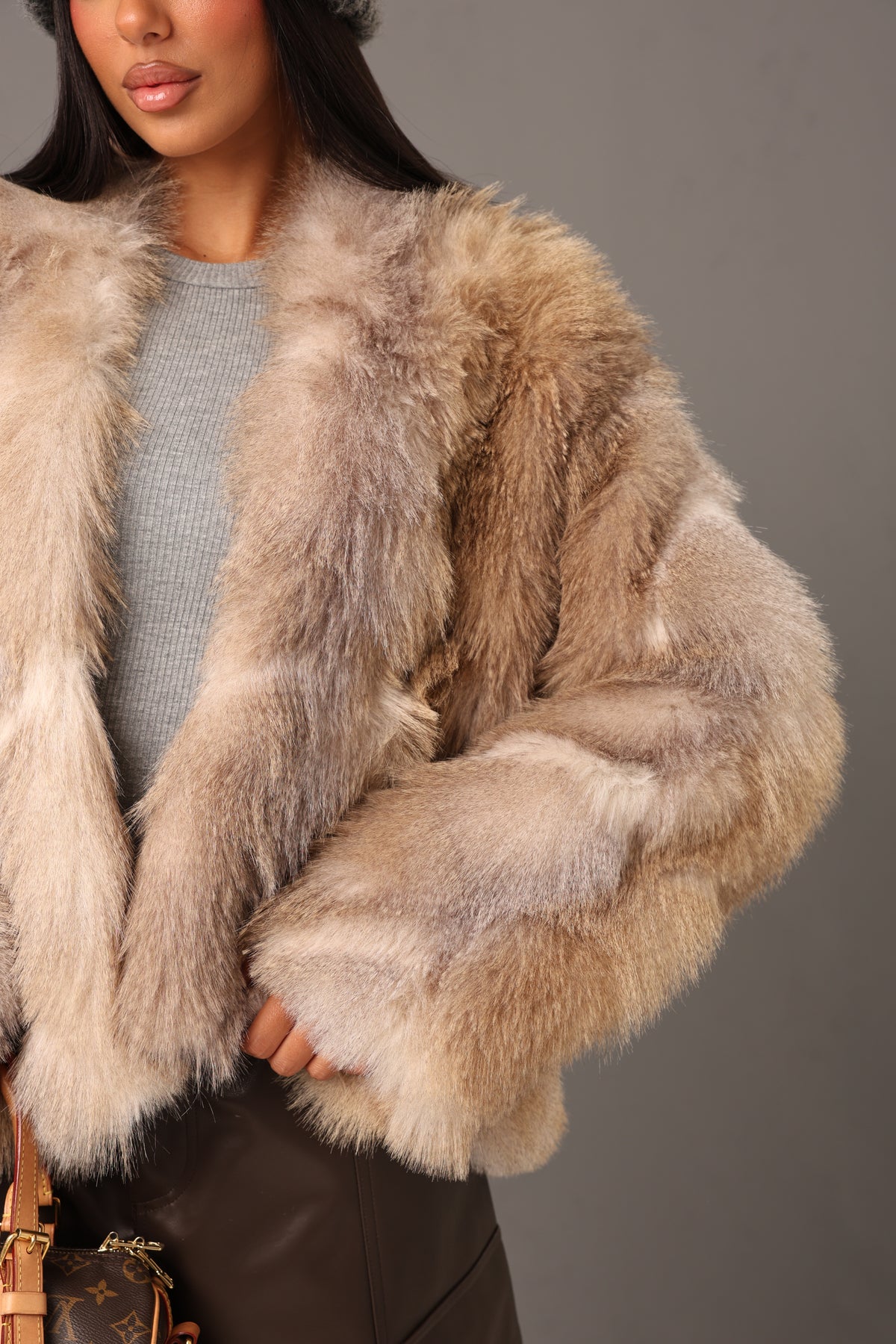 ECOPELLICCIA CORTA ICE BEIGE BY LUMINA