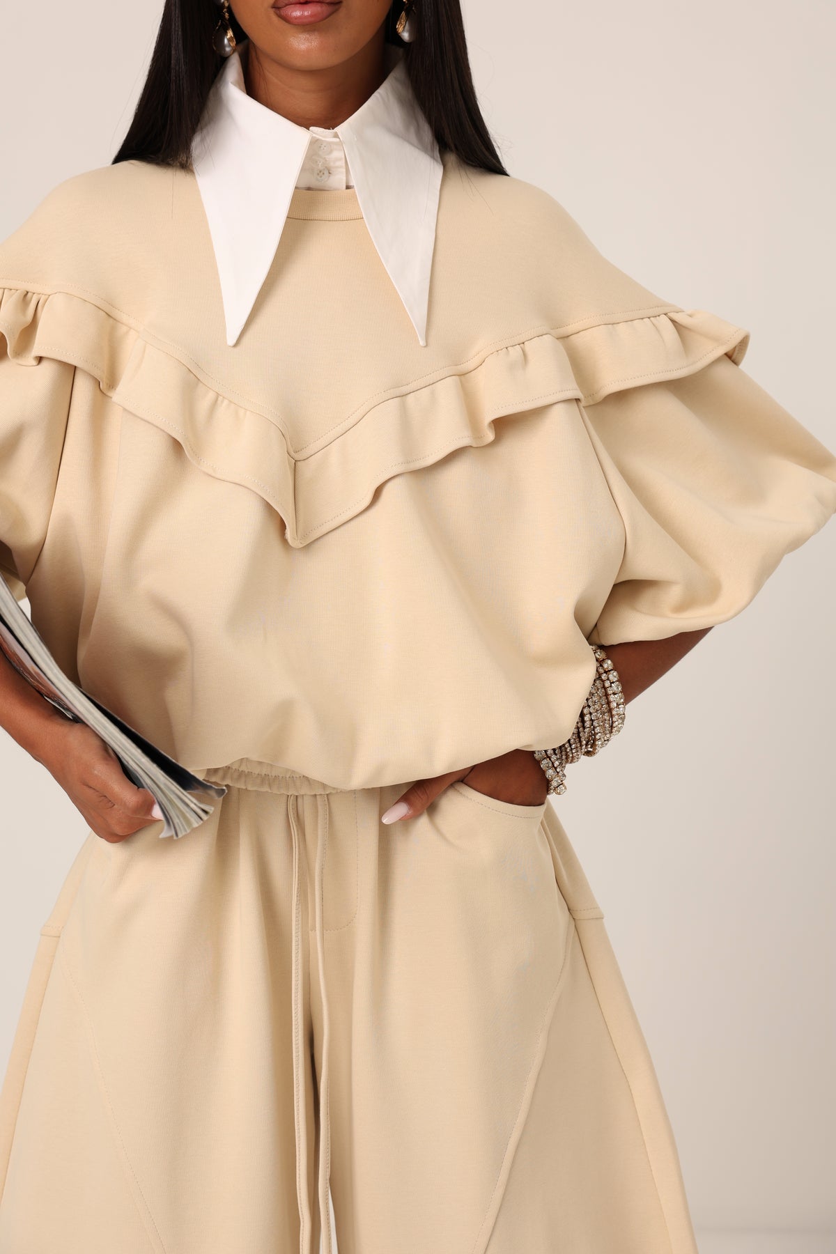 FELPA ROUCHES LOUISE CREMA BY LUMINA