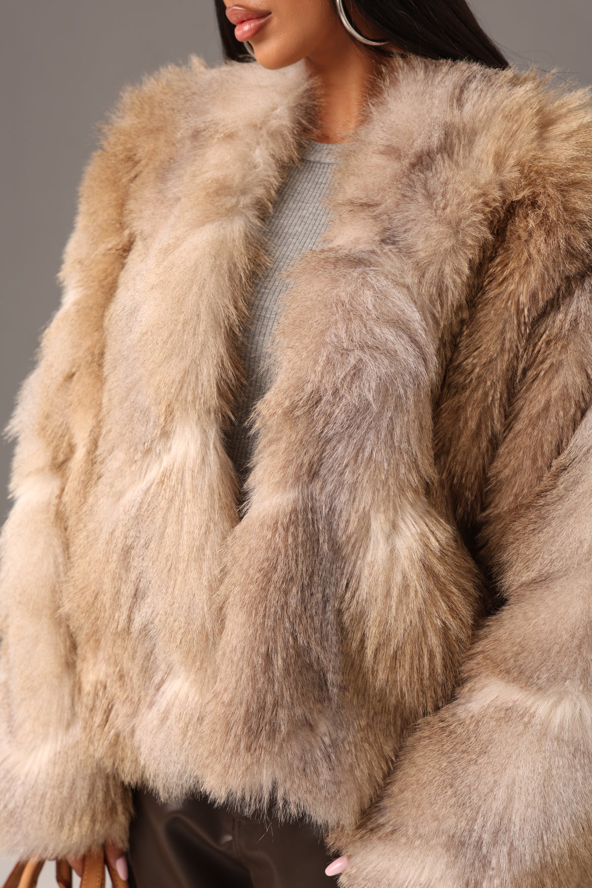 ECOPELLICCIA CORTA ICE BEIGE BY LUMINA