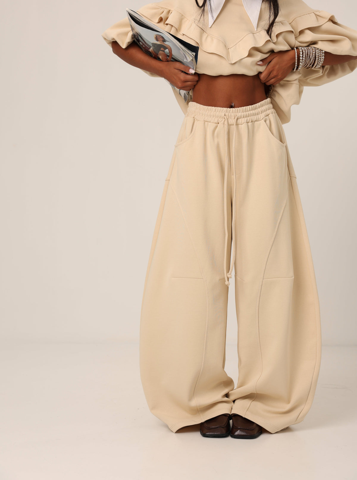 PANTALONI BALLOON ACADEMY CREMA BY LUMINA
