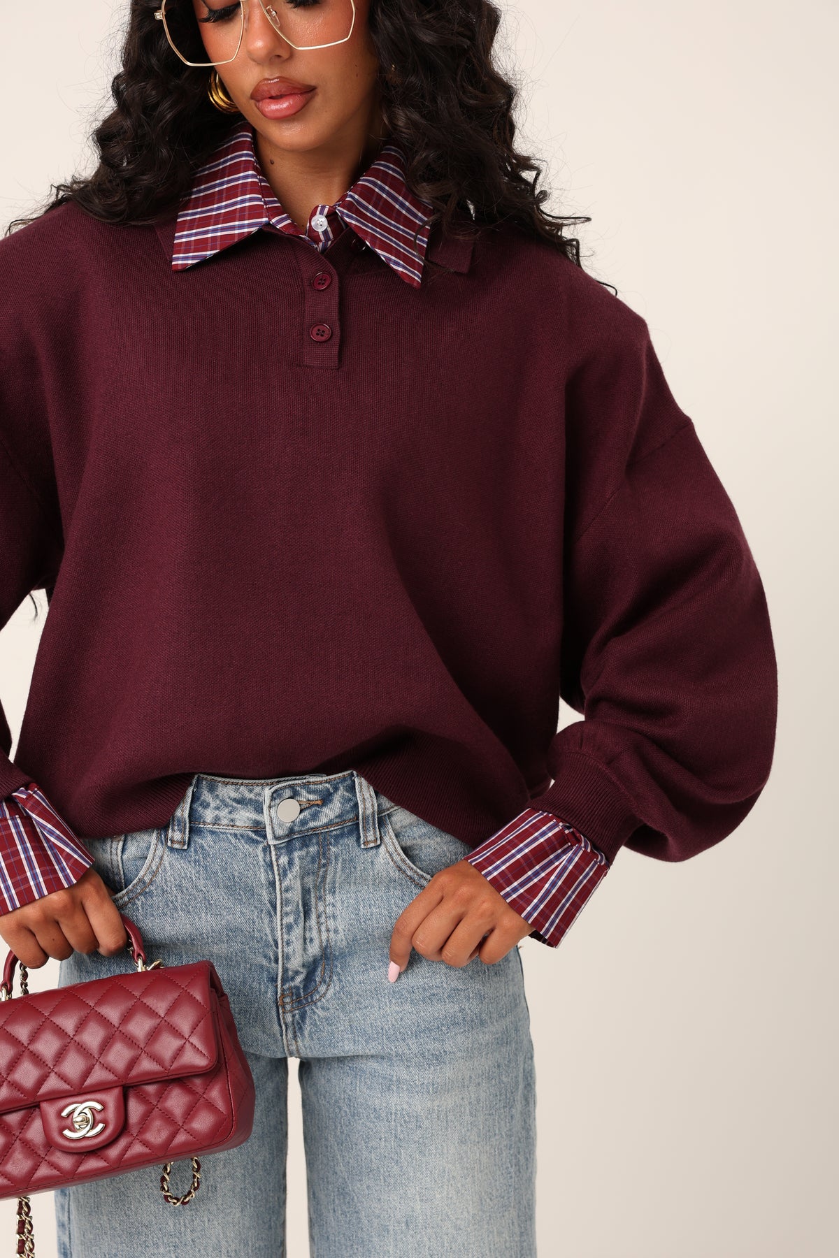 POLO SPALLINE ALEXIA BORDEAUX