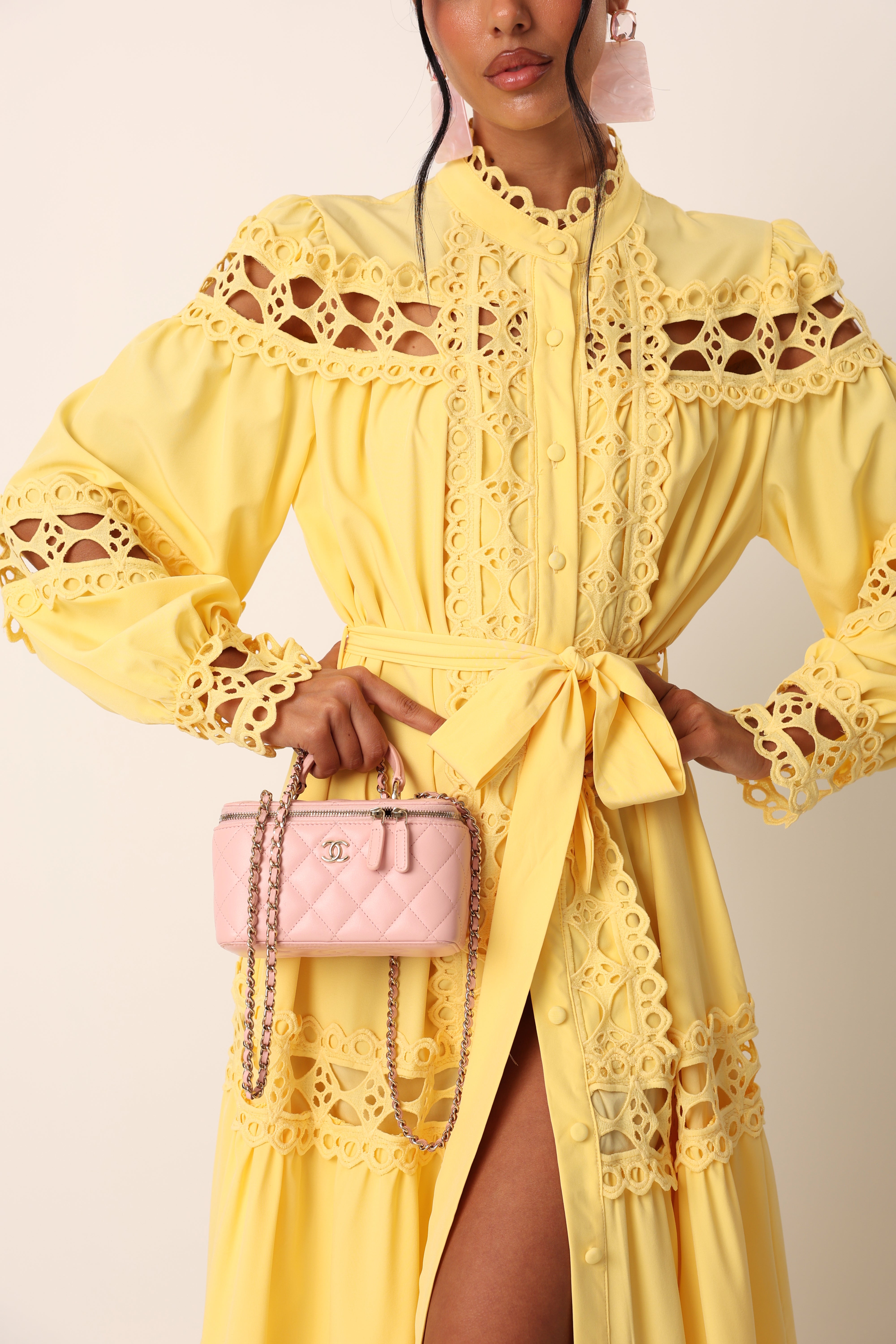 VESTITO GHADA GIALLO + CINTURA