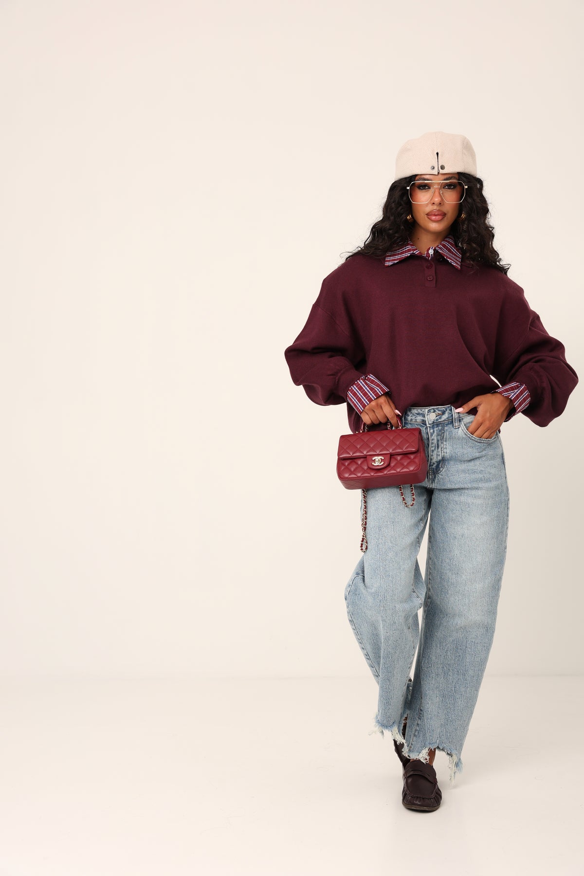 POLO SPALLINE ALEXIA BORDEAUX