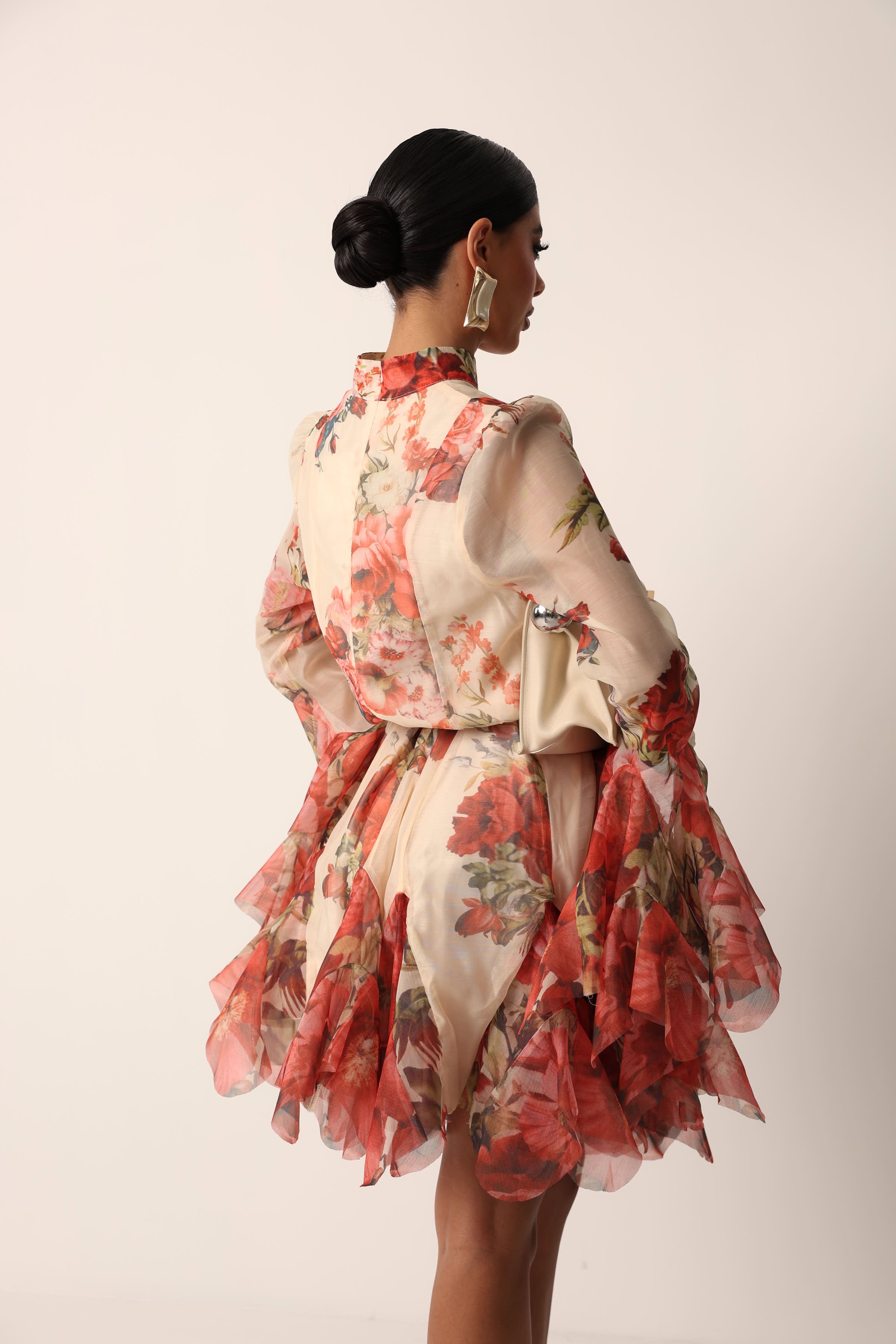 VESTITO FIORATO EULALIA PANNA/ROSSO
