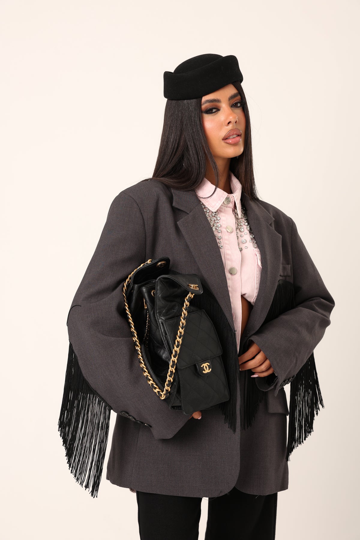 BLAZER FRANGE ELODIE GRIGIO BY LUMINA