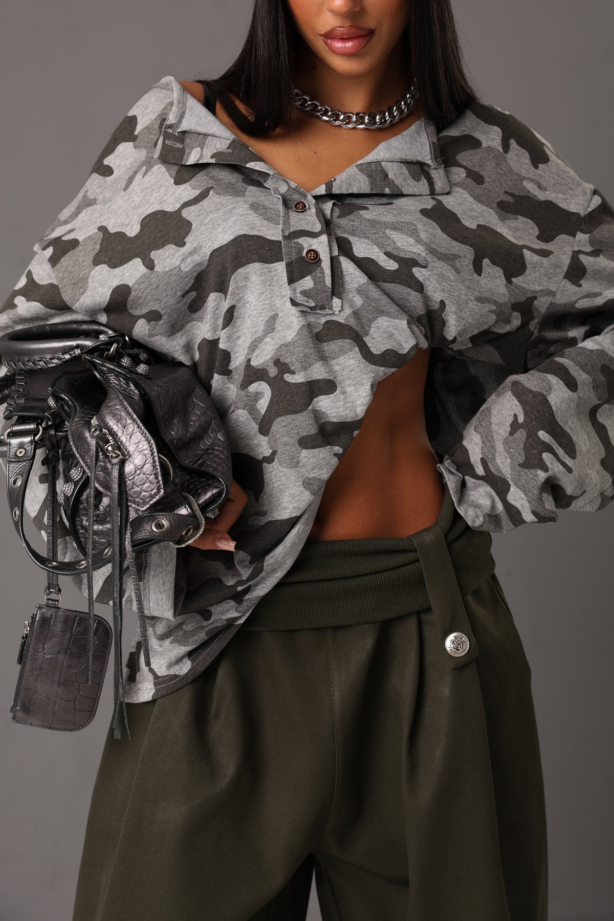 MAGLIA CAMOUFLAGE WILLIE GRIGIO CHIARO