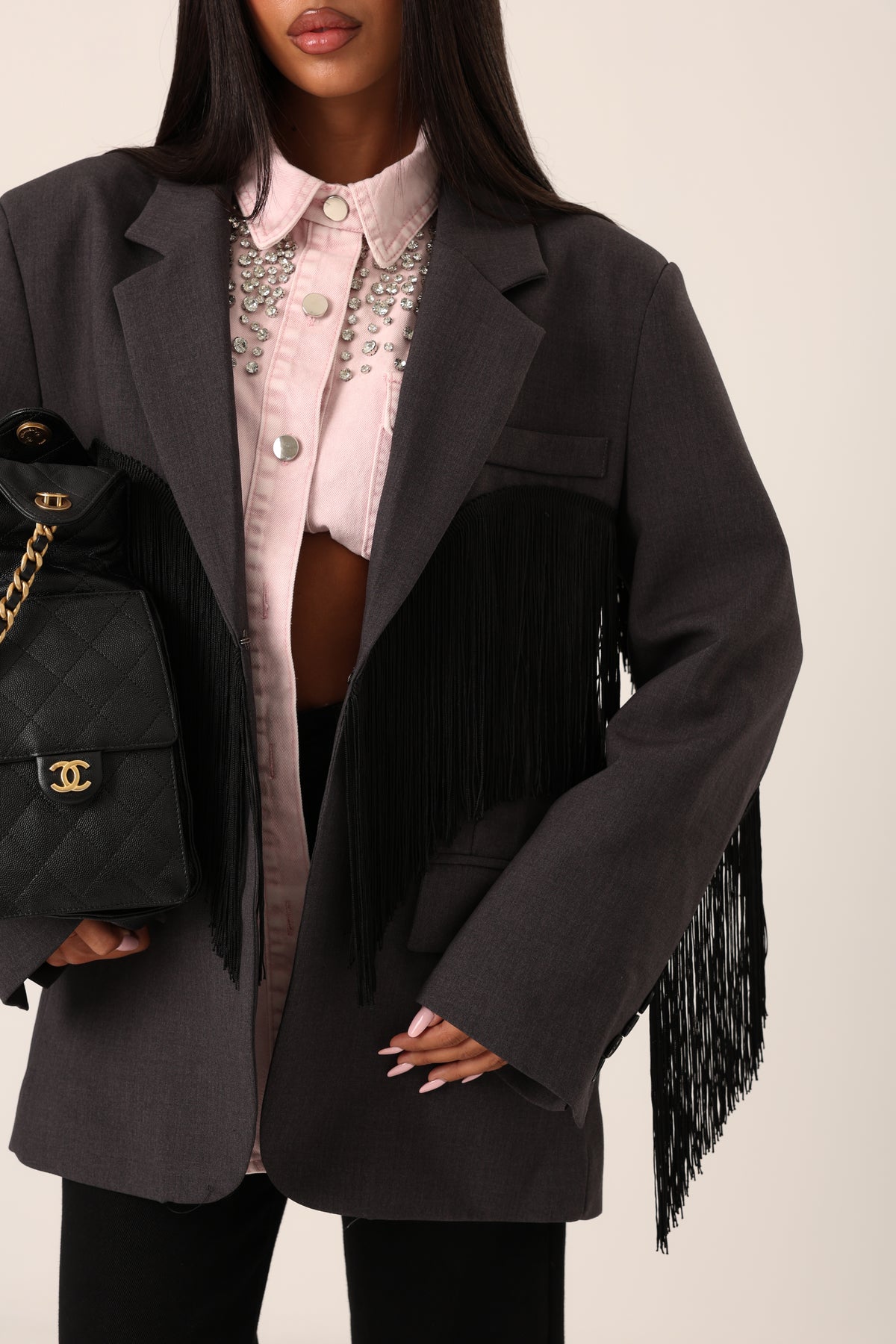 BLAZER FRANGE ELODIE GRIGIO BY LUMINA