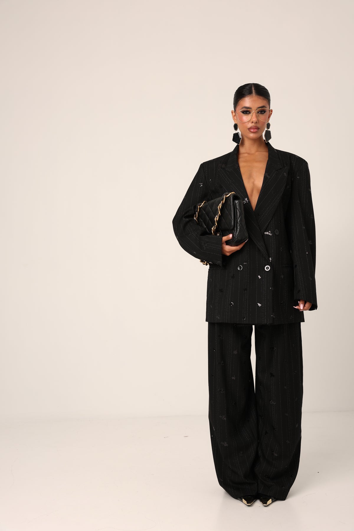 PANTALONI PAILLETTES ELYSA NERI BY LUMINA