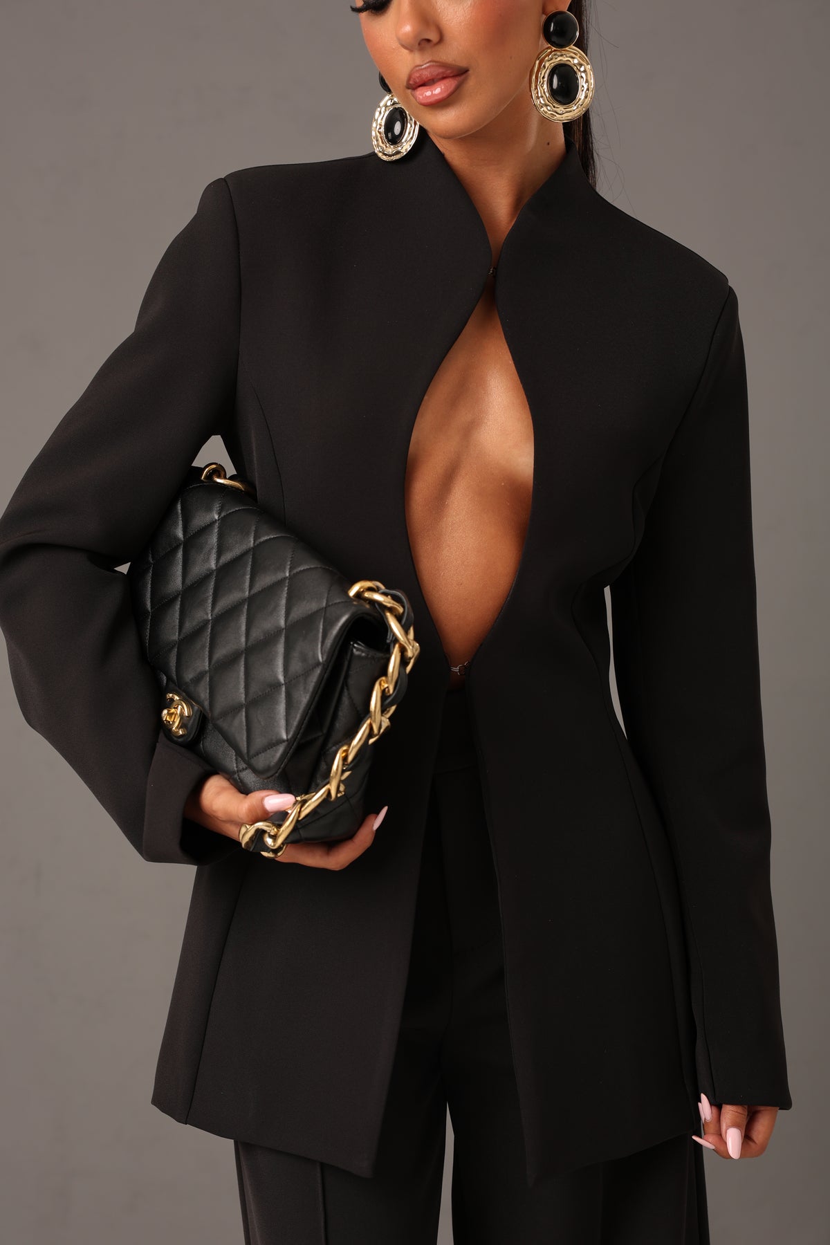 BLAZER CUT-OUT ILA NERO BY LUMINA