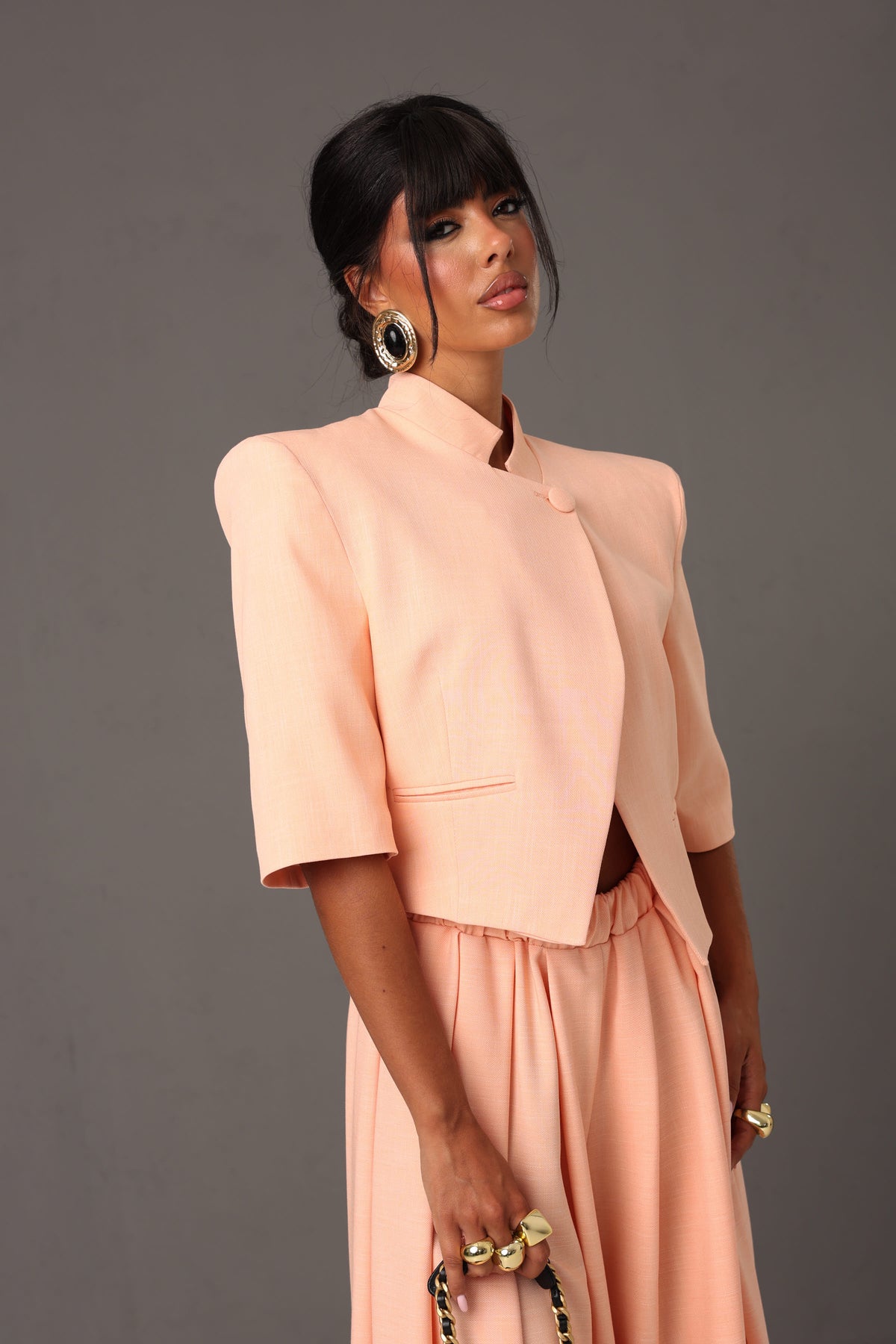 BLAZER CROP SPALLINE SERIOUS PESCA BY MARZIA MANGO