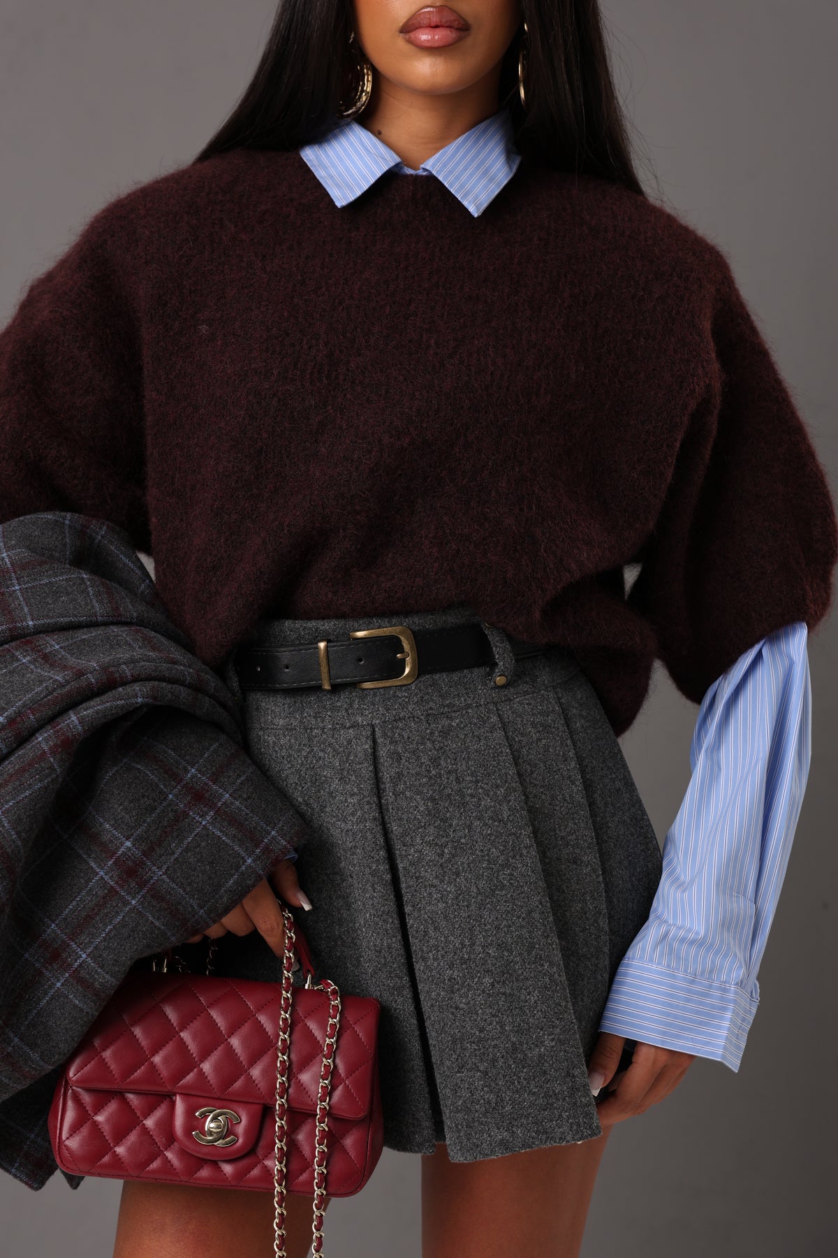 PULL MANICA CORTA SIMPLE BORDEAUX