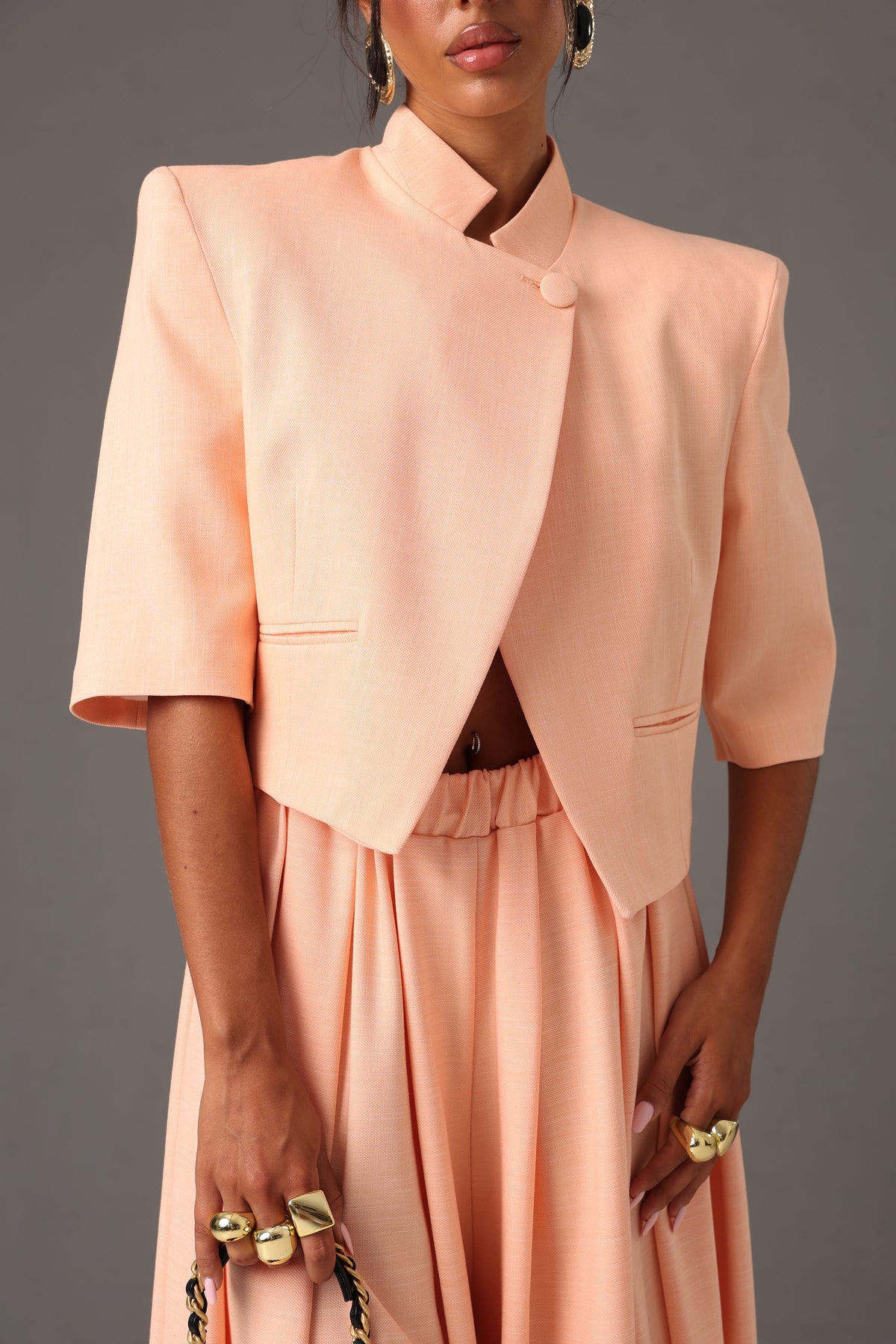BLAZER CROP SPALLINE SERIOUS PESCA BY MARZIA MANGO