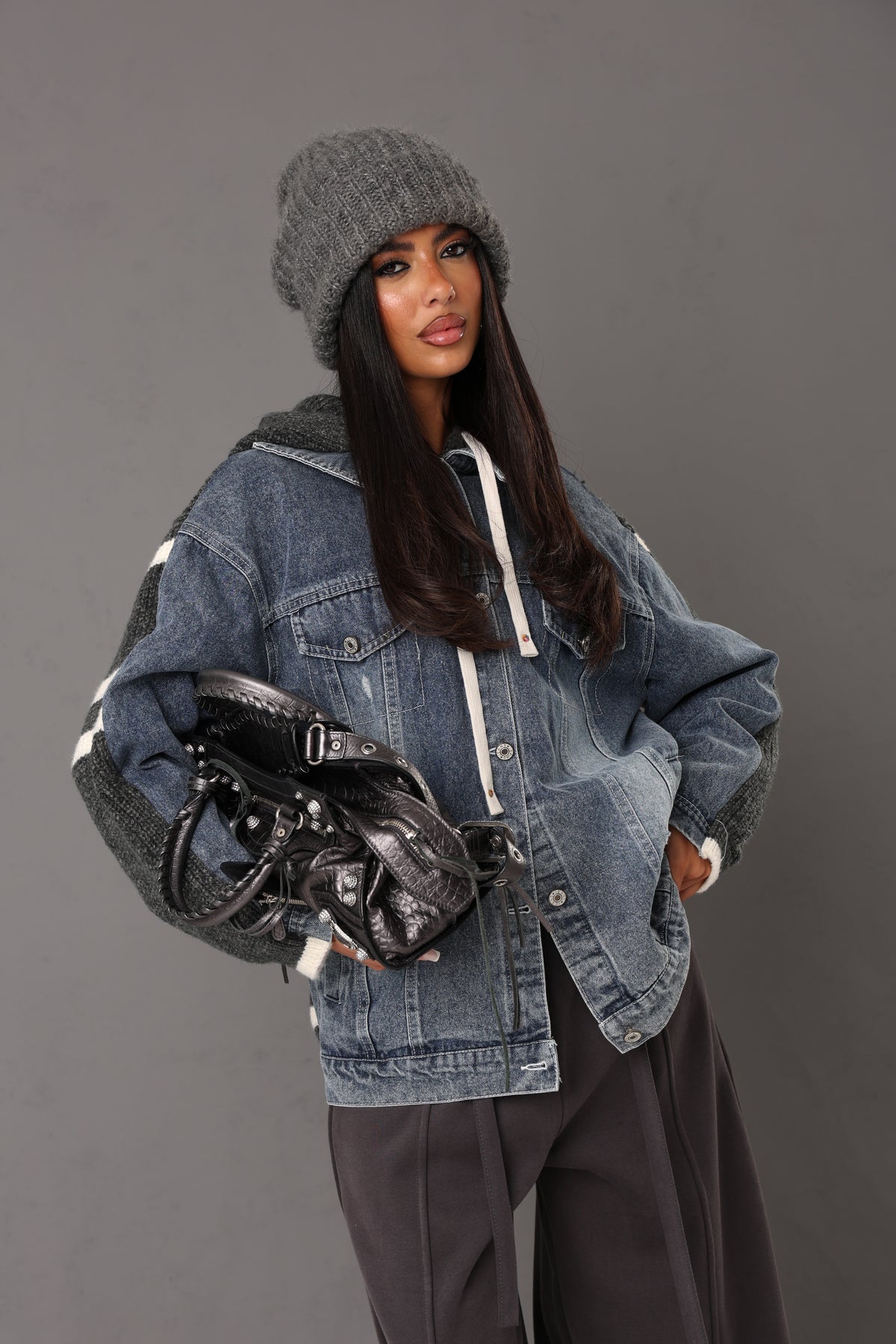 GIACCA DENIM MICHELLE GRIGIA