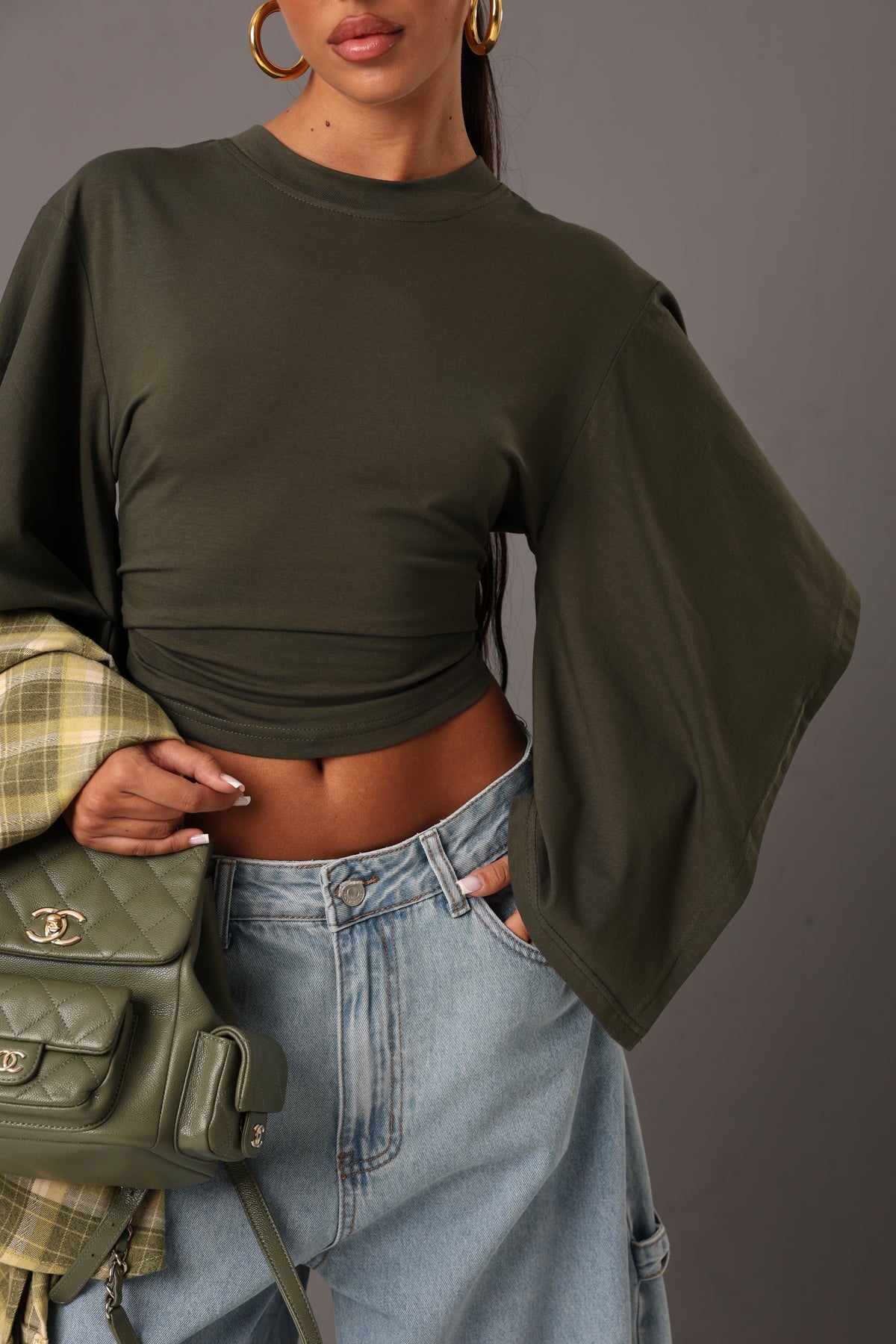 MAGLIA AVVITATA COSTANZA VERDE MILITARE