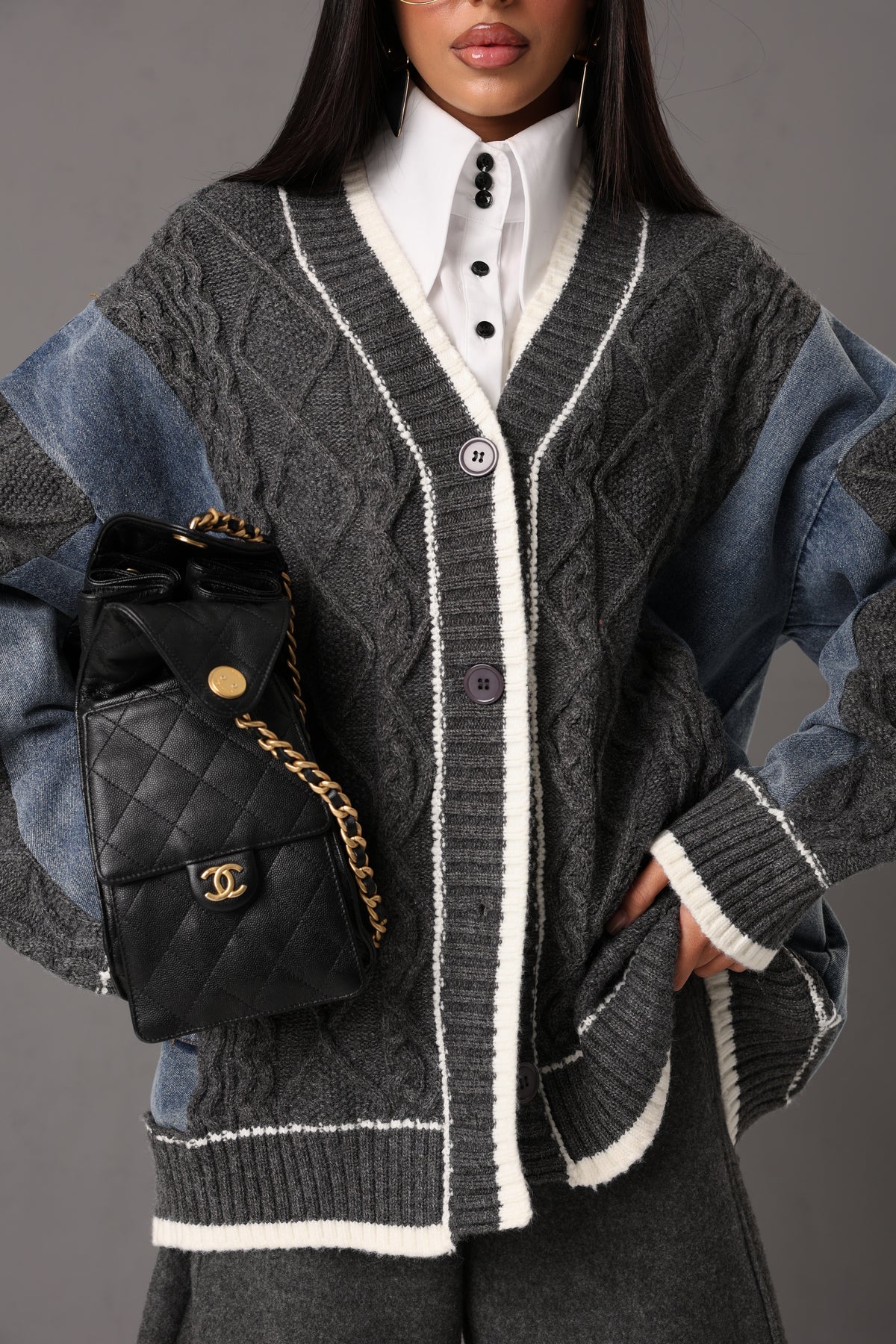 CARDIGAN BRINA GRIGIO ANTRACITE