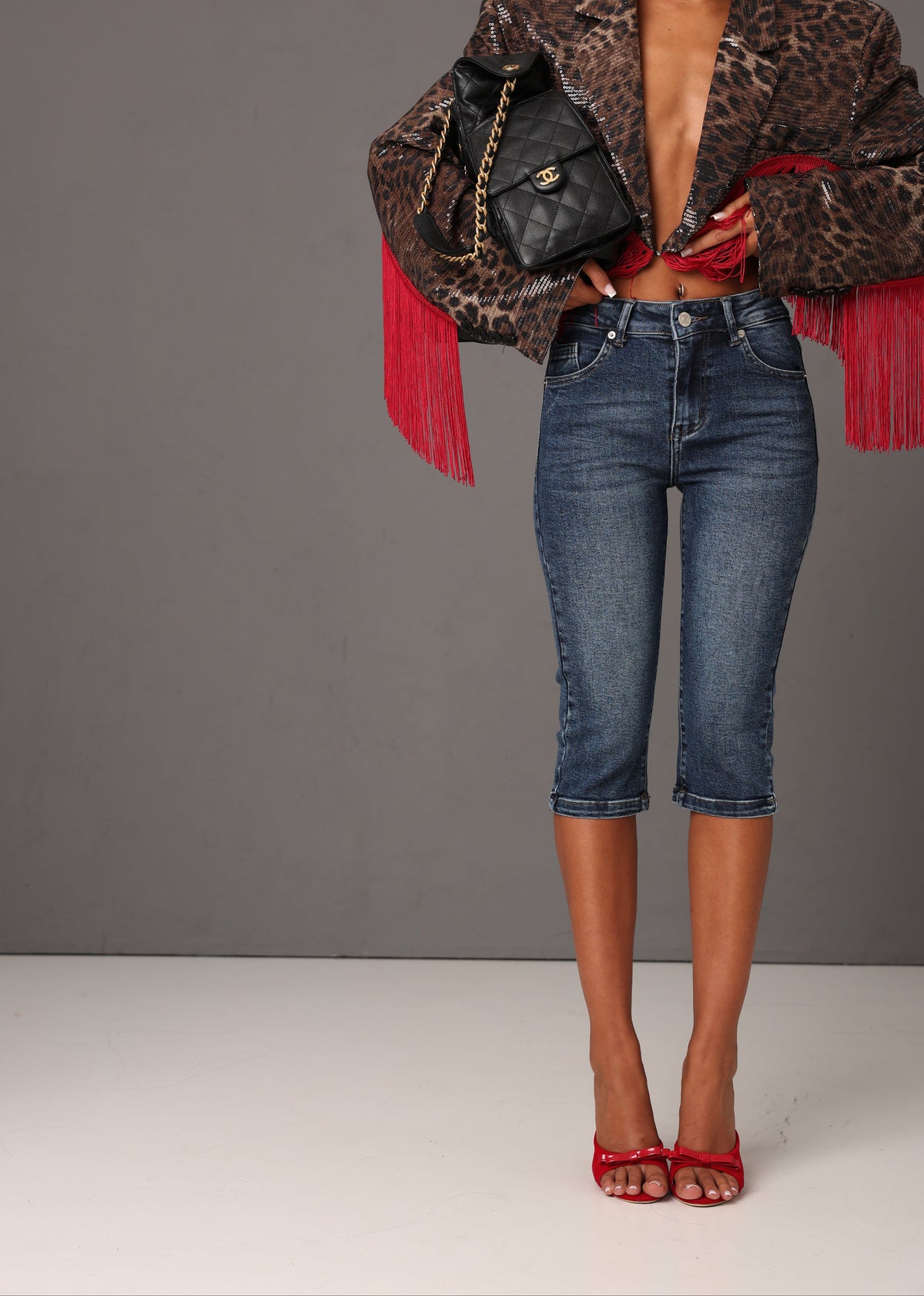 PANTALONI CAPRI ALESHA DENIM BLUE