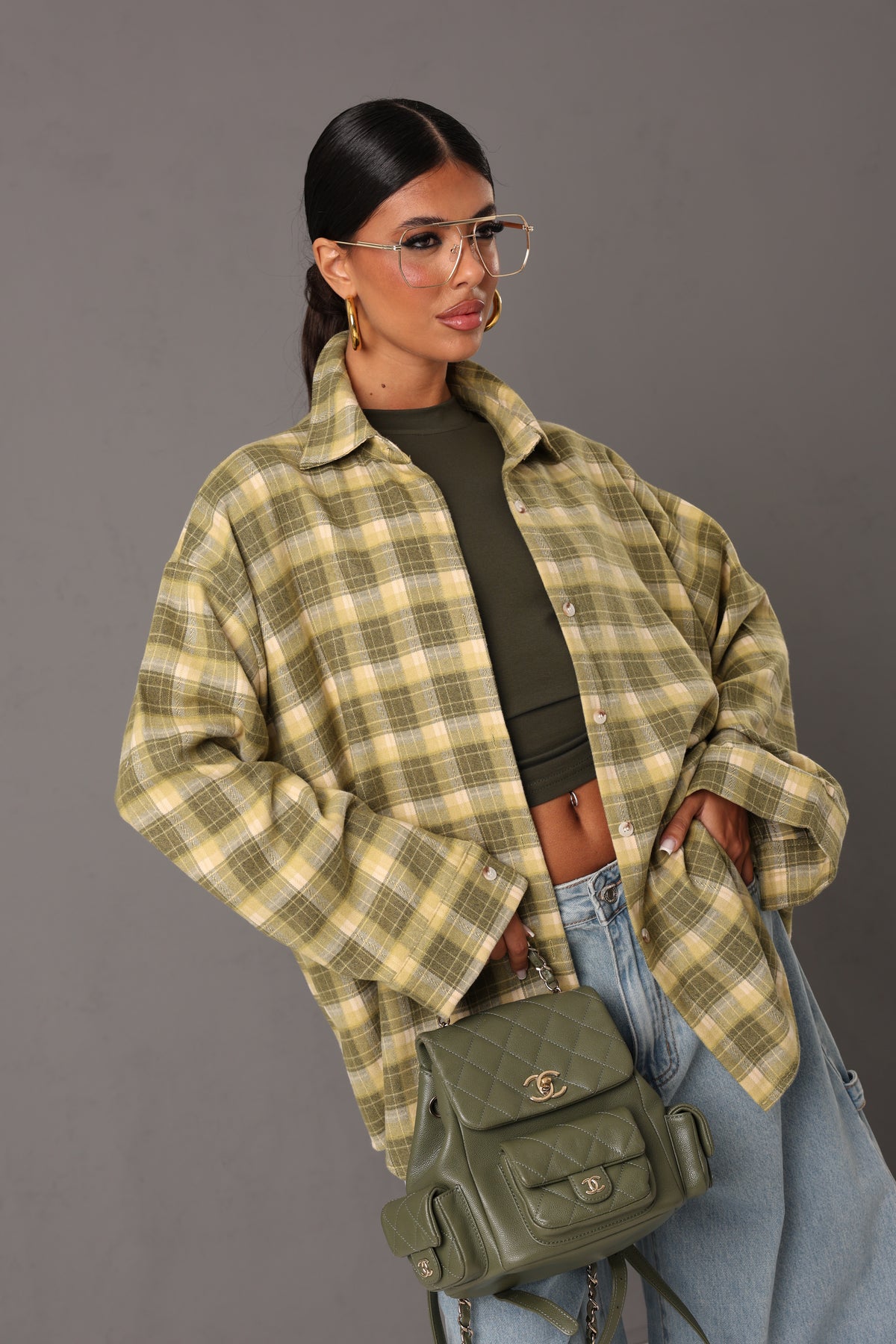 CAMICIA TARTAN REPLICA VERDE/PANNA