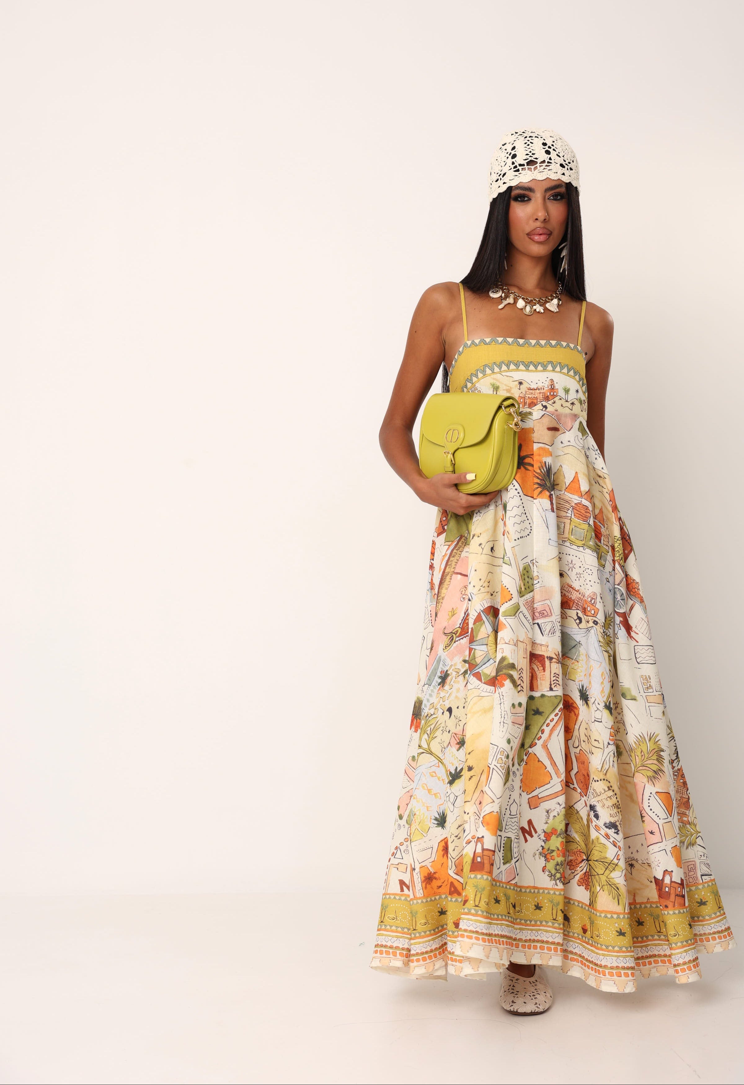VESTITO PENELOPE OCRA 100% LINO