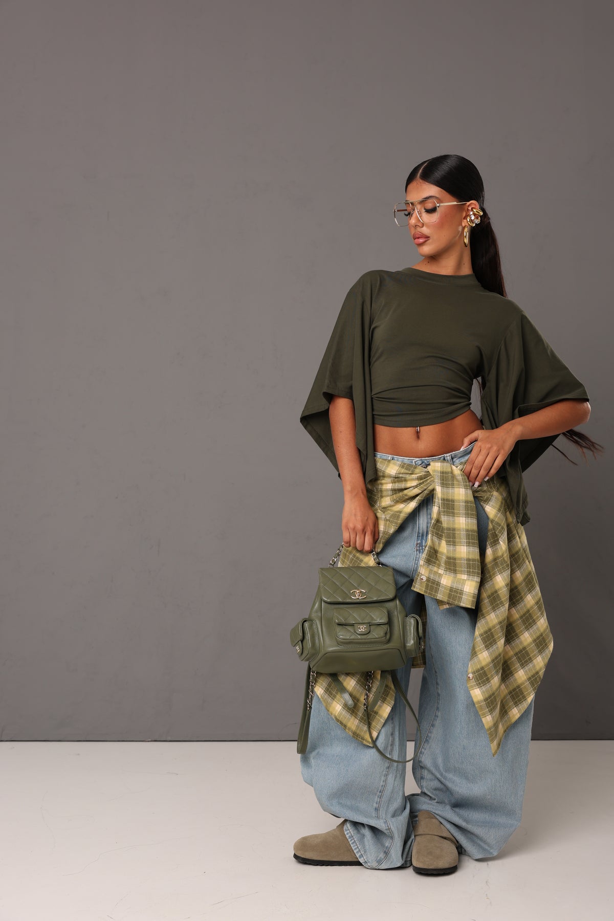 MAGLIA AVVITATA COSTANZA VERDE MILITARE