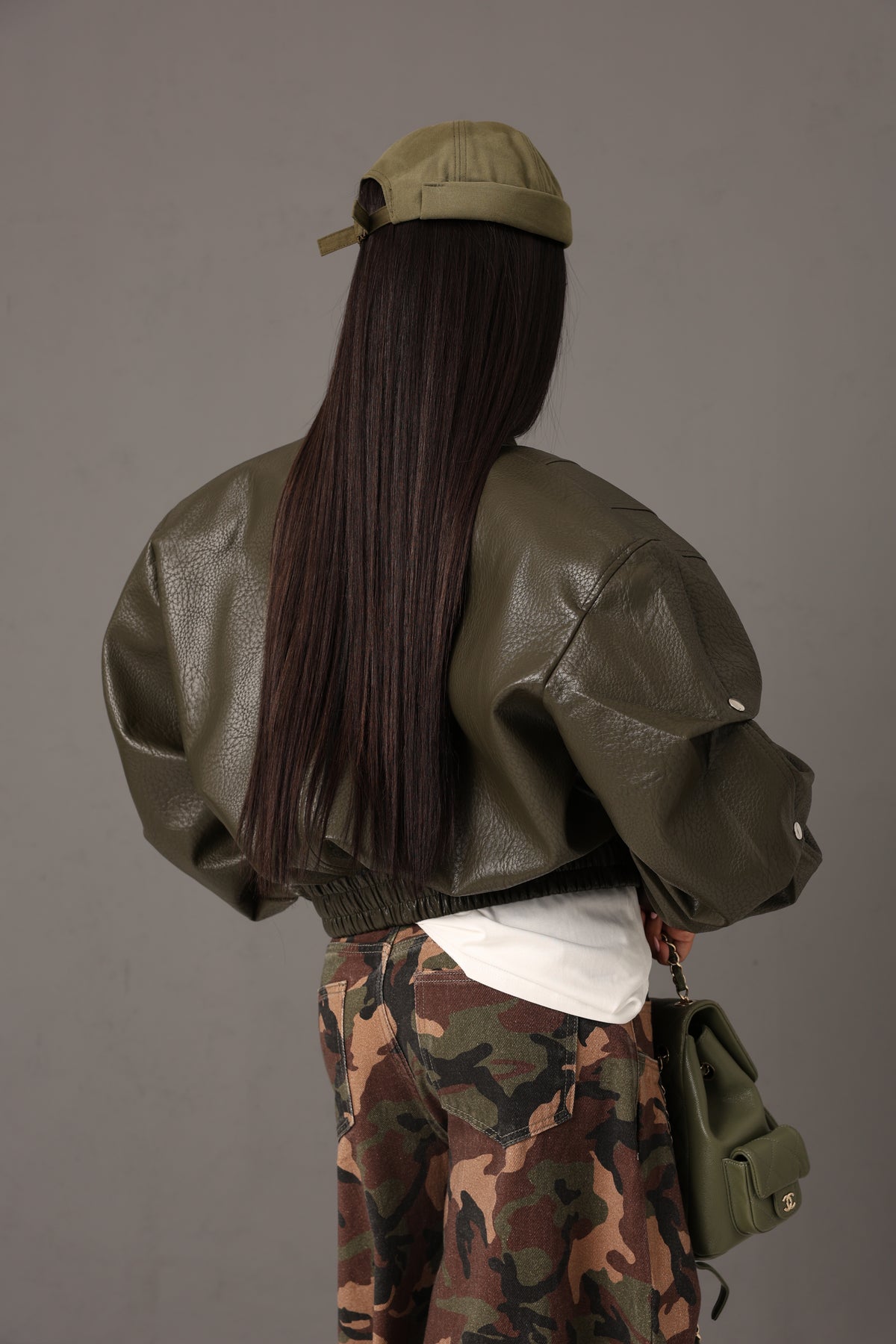 BOMBER ECOPELLE SINFONIA VERDE MILITARE
