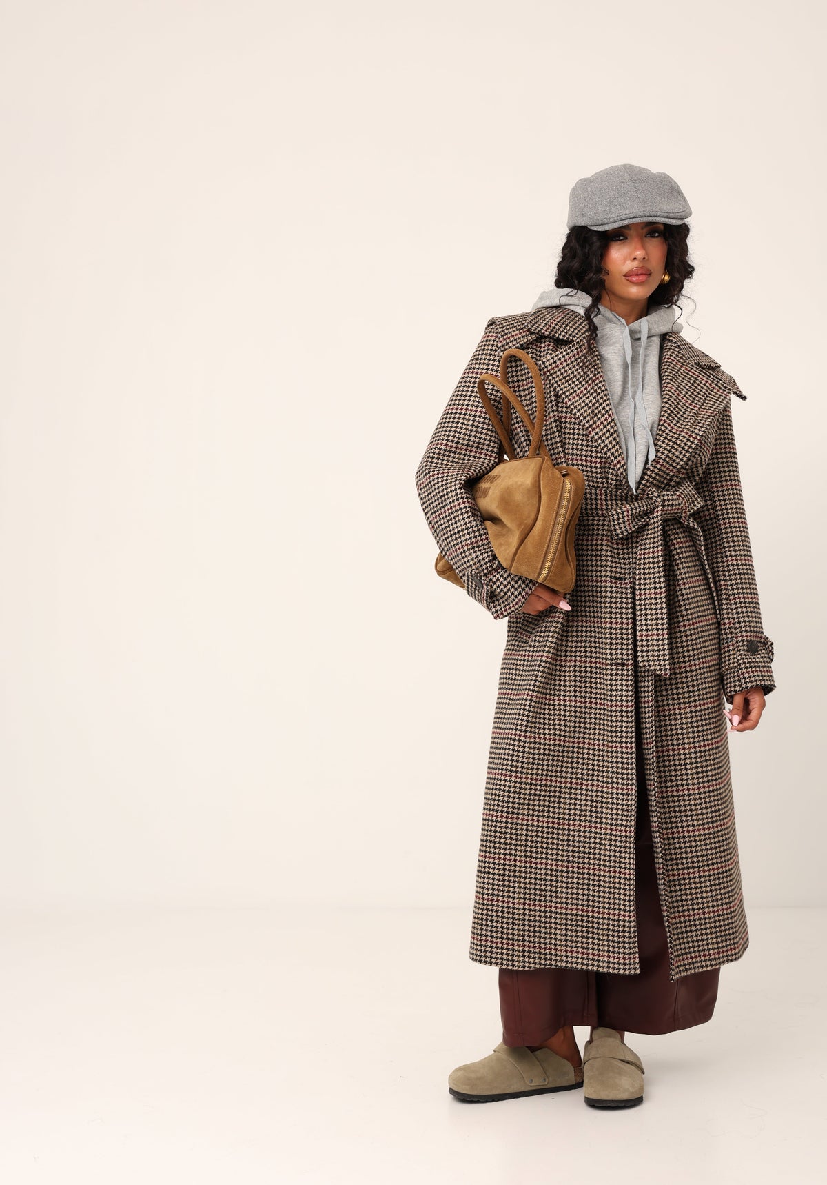 TRENCH PIED DE POULE LISBONA BEIGE BY LUMINA