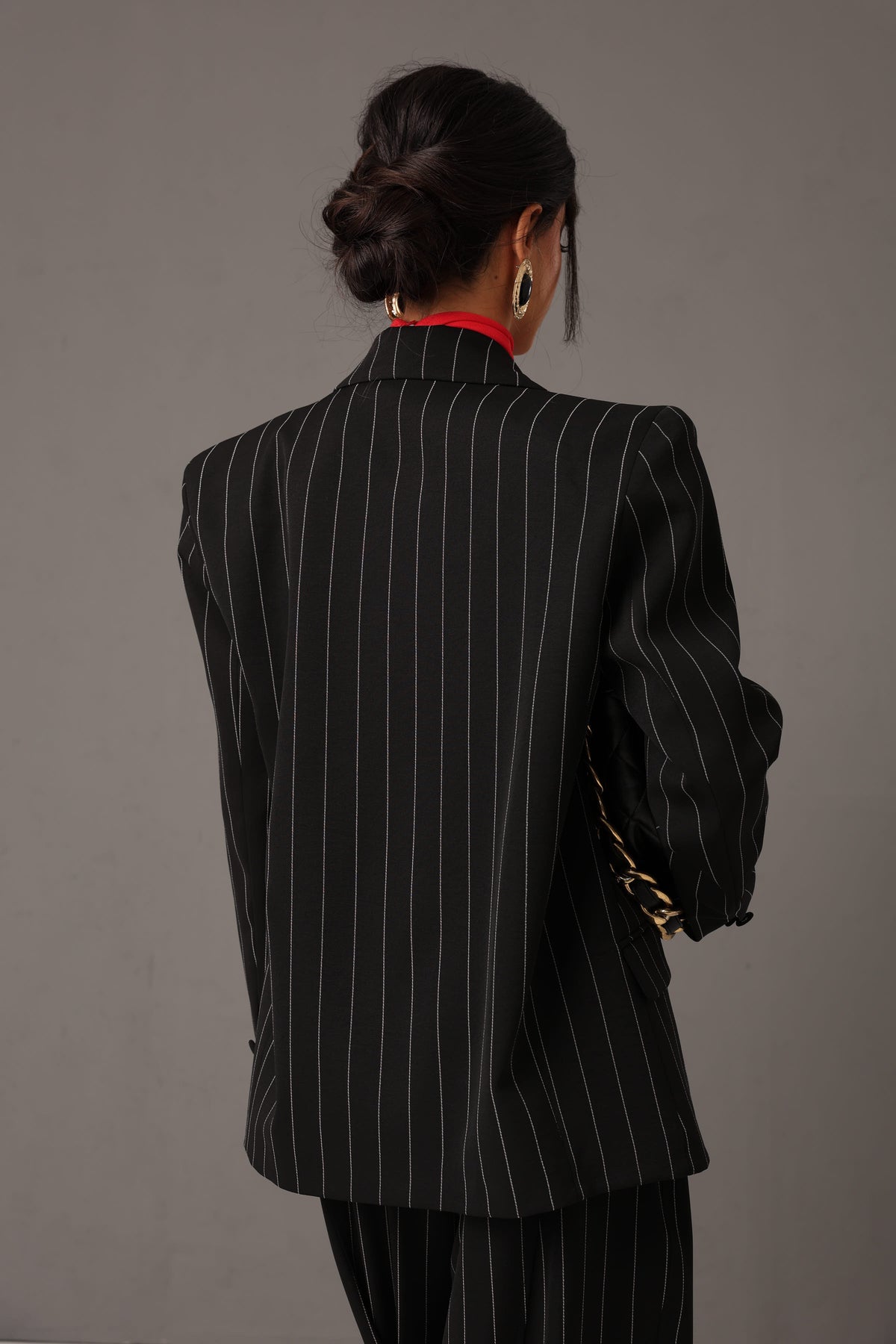 BLAZER GESSATO AMARA NERO BY MARZIA MANGO