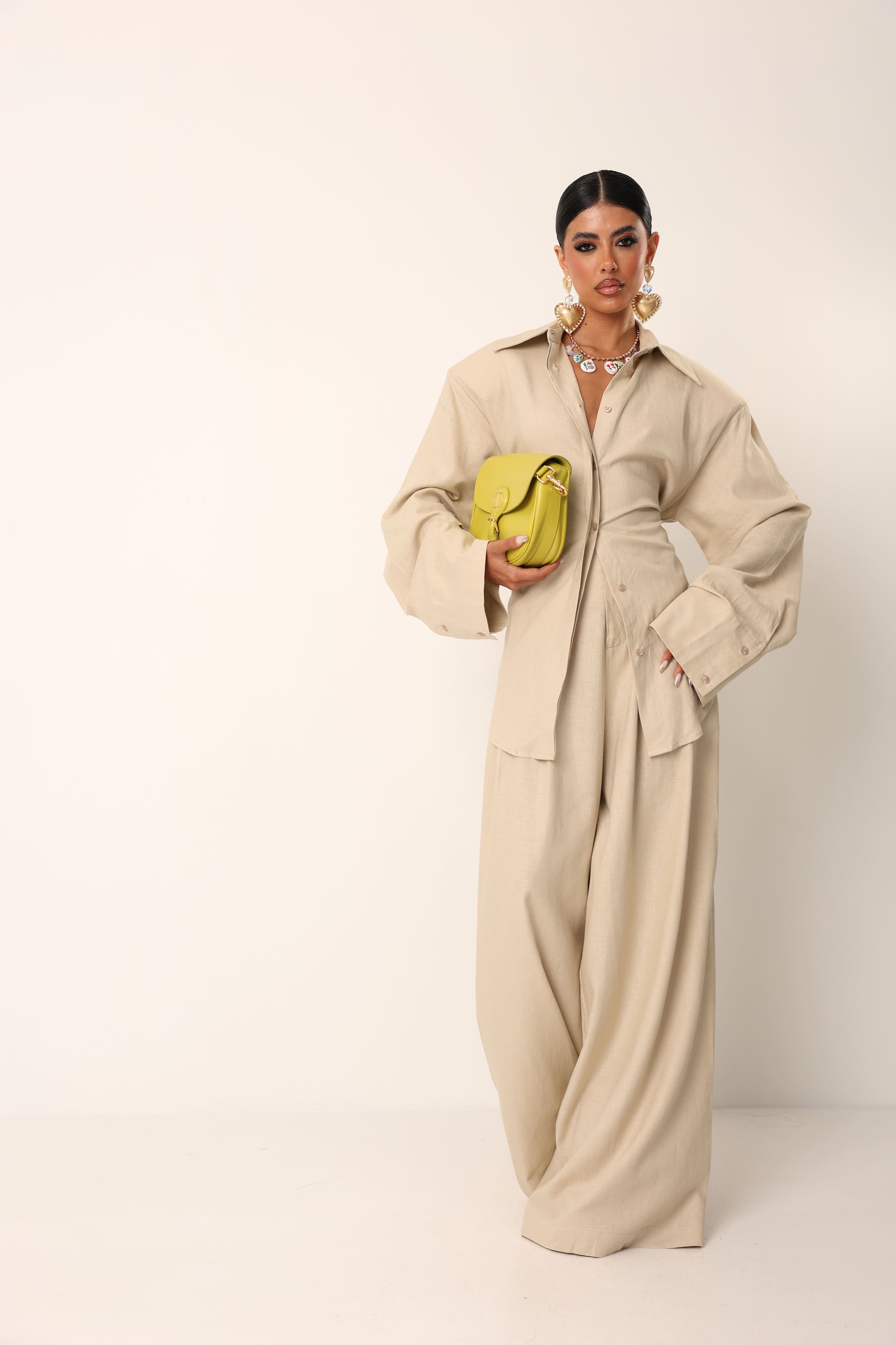 PANTALONI PALAZZO CALIDA BEIGE MADE IN ITALY