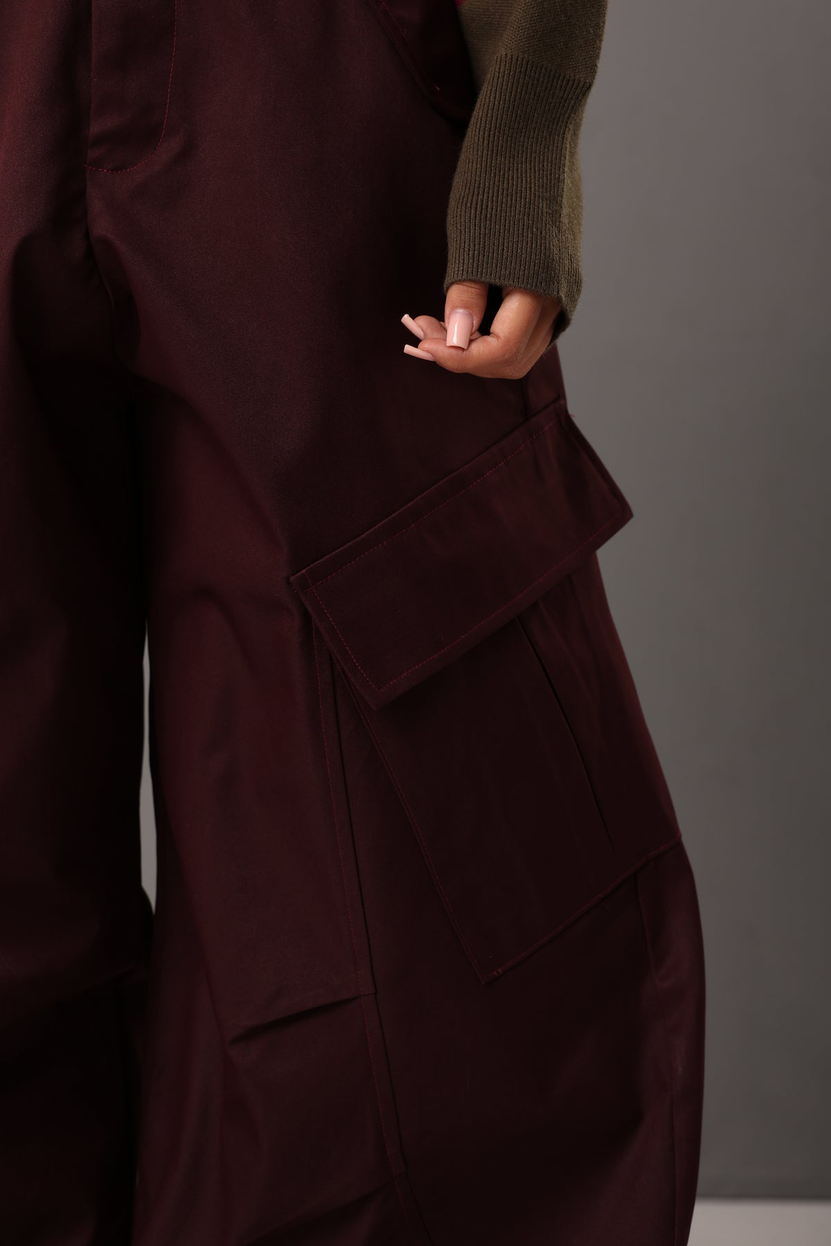 PANTALONI CARGO VICK BORDEAUX