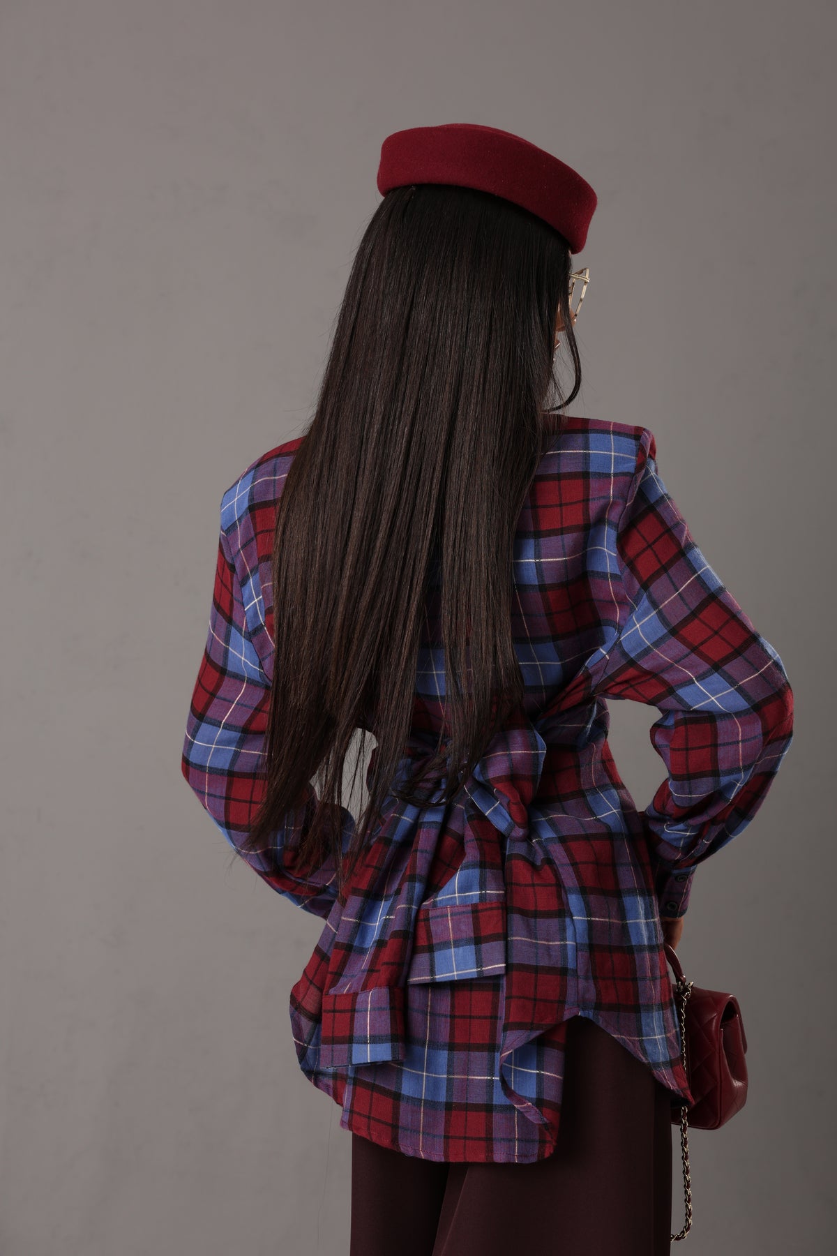 CAMICIA TARTAN ERMY BORDEAUX/BLU BY LUMINA
