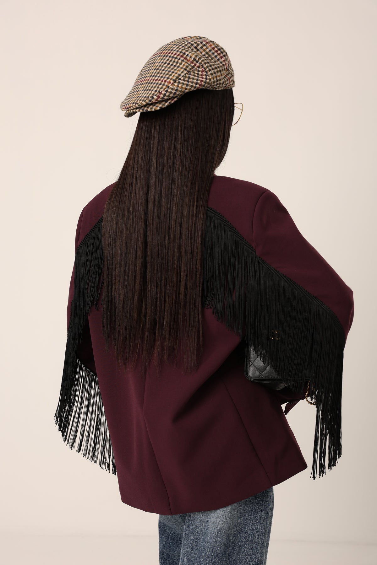 BLAZER FRANGE ELODIE BORDEAUX BY LUMINA