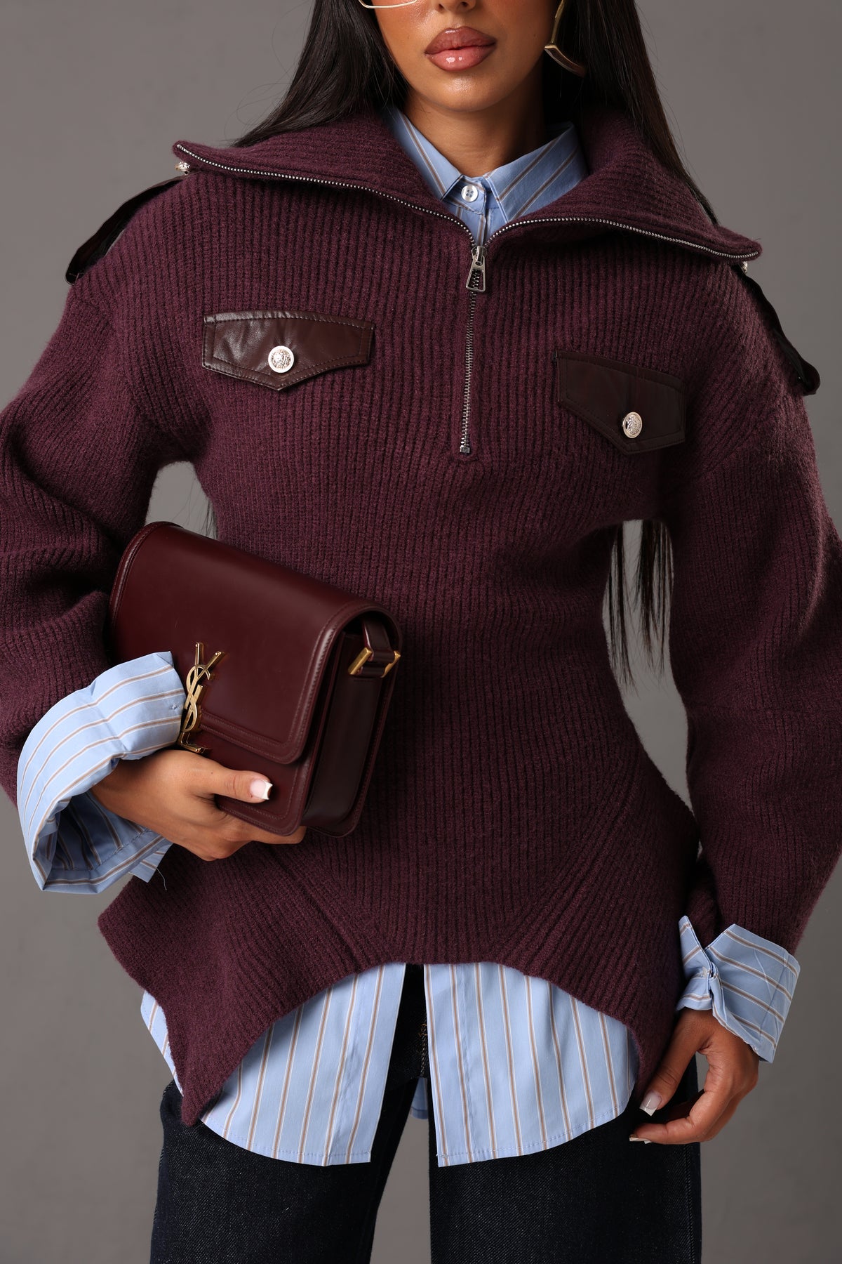 PULL COLLO ALTO SIMBA BORDEAUX