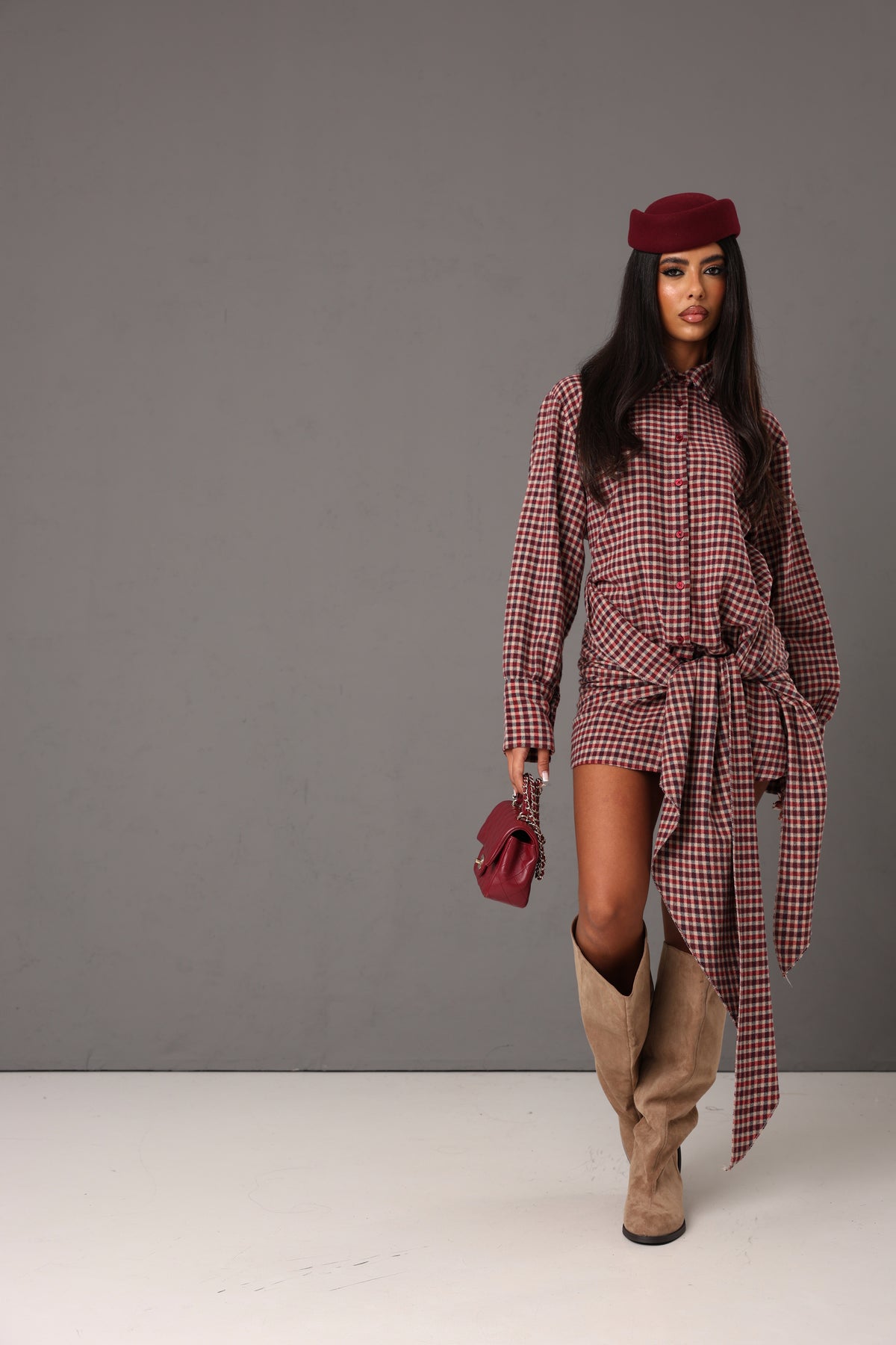 COORDINATO TARTAN BOSTON BORDEAUX