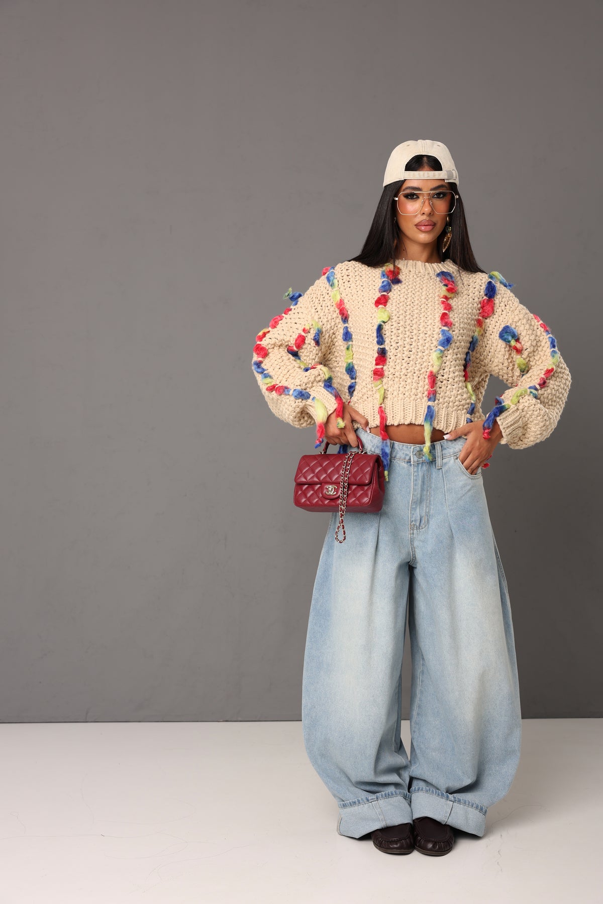 PULL INSERTI MULTICOLOR BADDY BEIGE