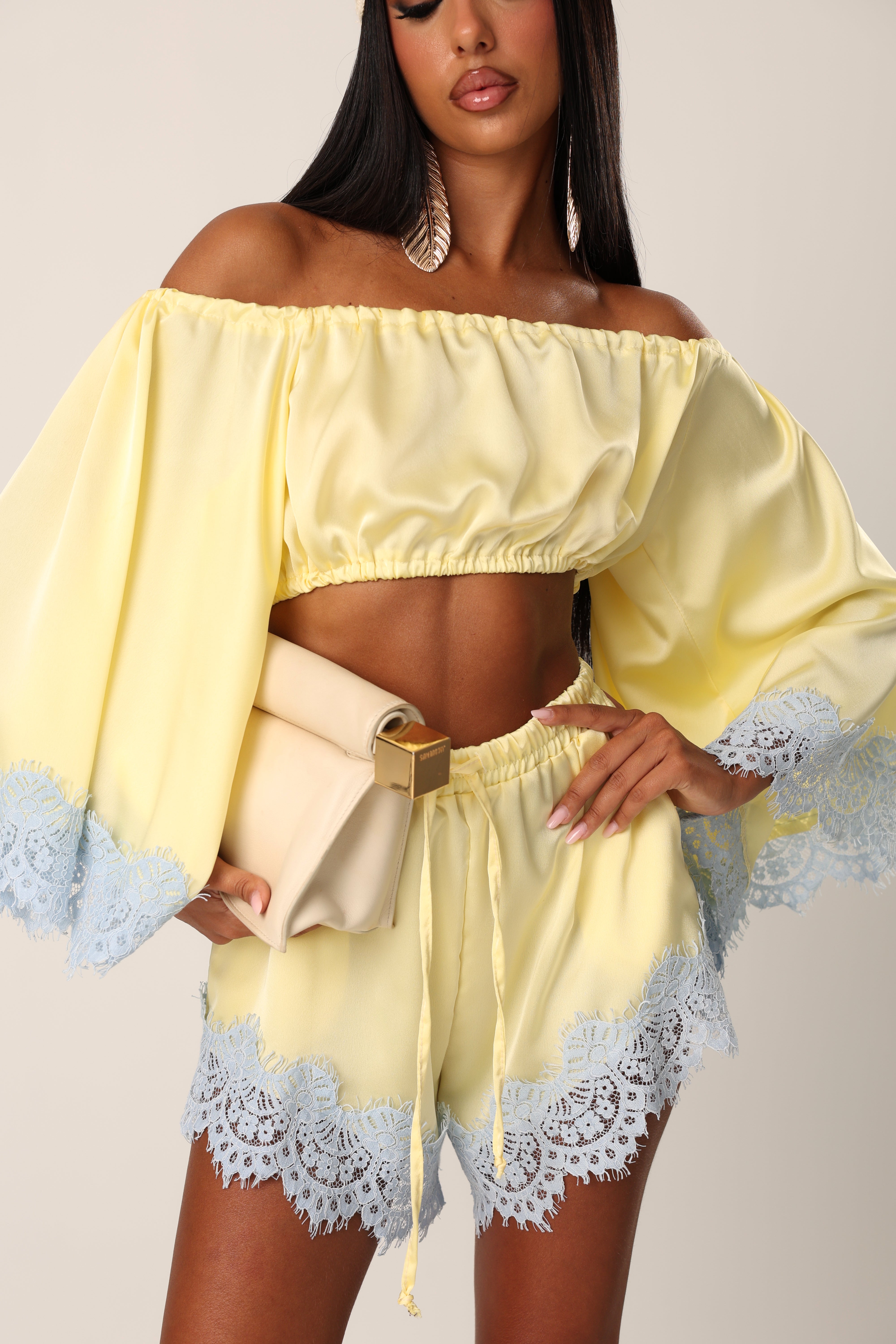 COORDINATO PIZZO DAKOTA GIALLO/AZZURRO