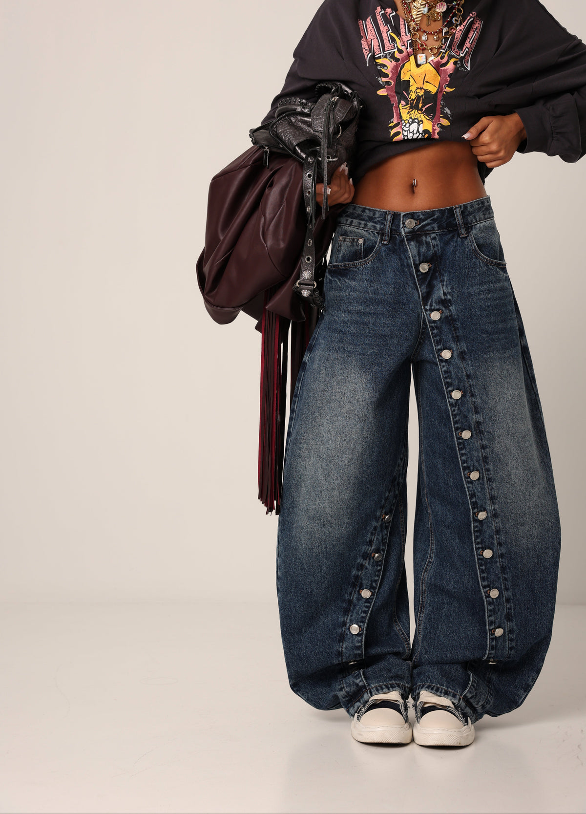JEANS BOTTONI TRASVERSALI OCTOBER DENIM SCURO