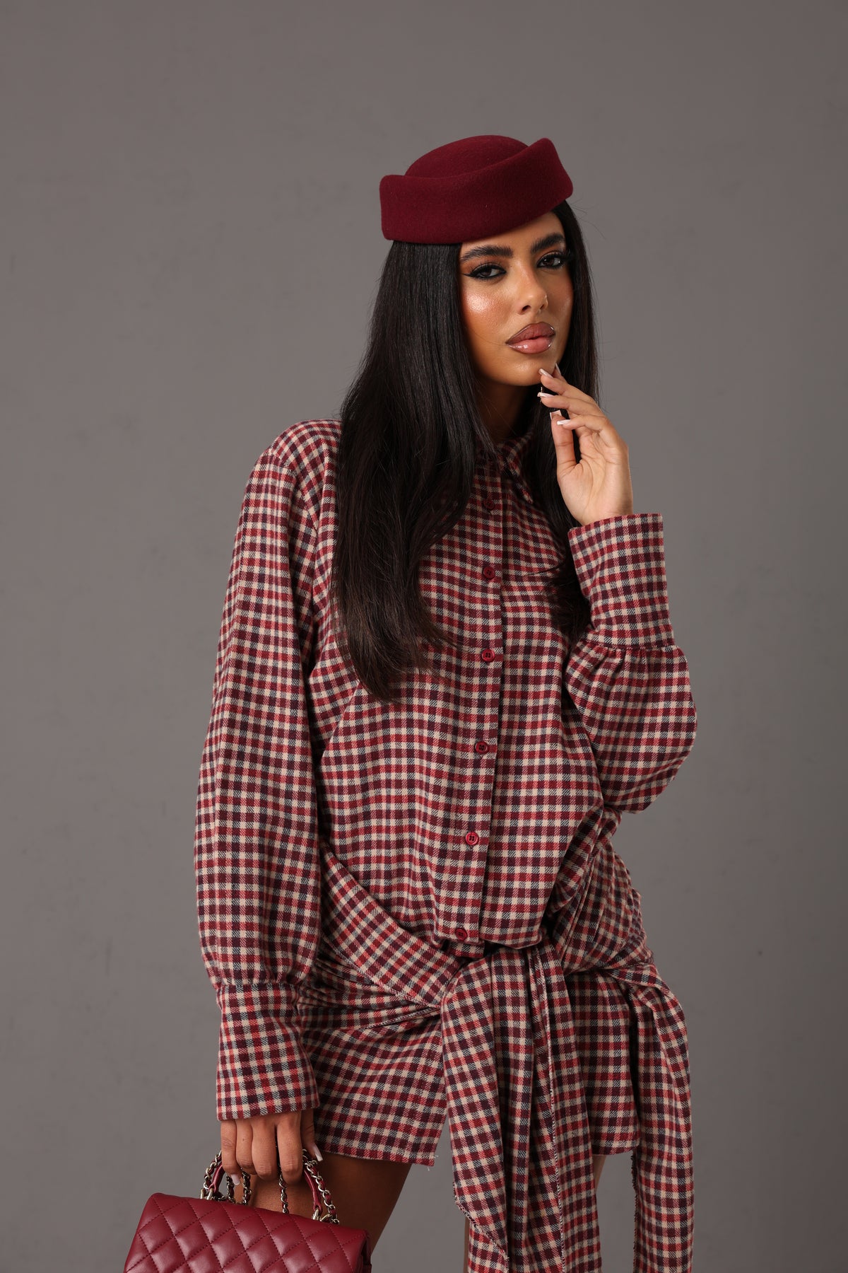 COORDINATO TARTAN BOSTON BORDEAUX