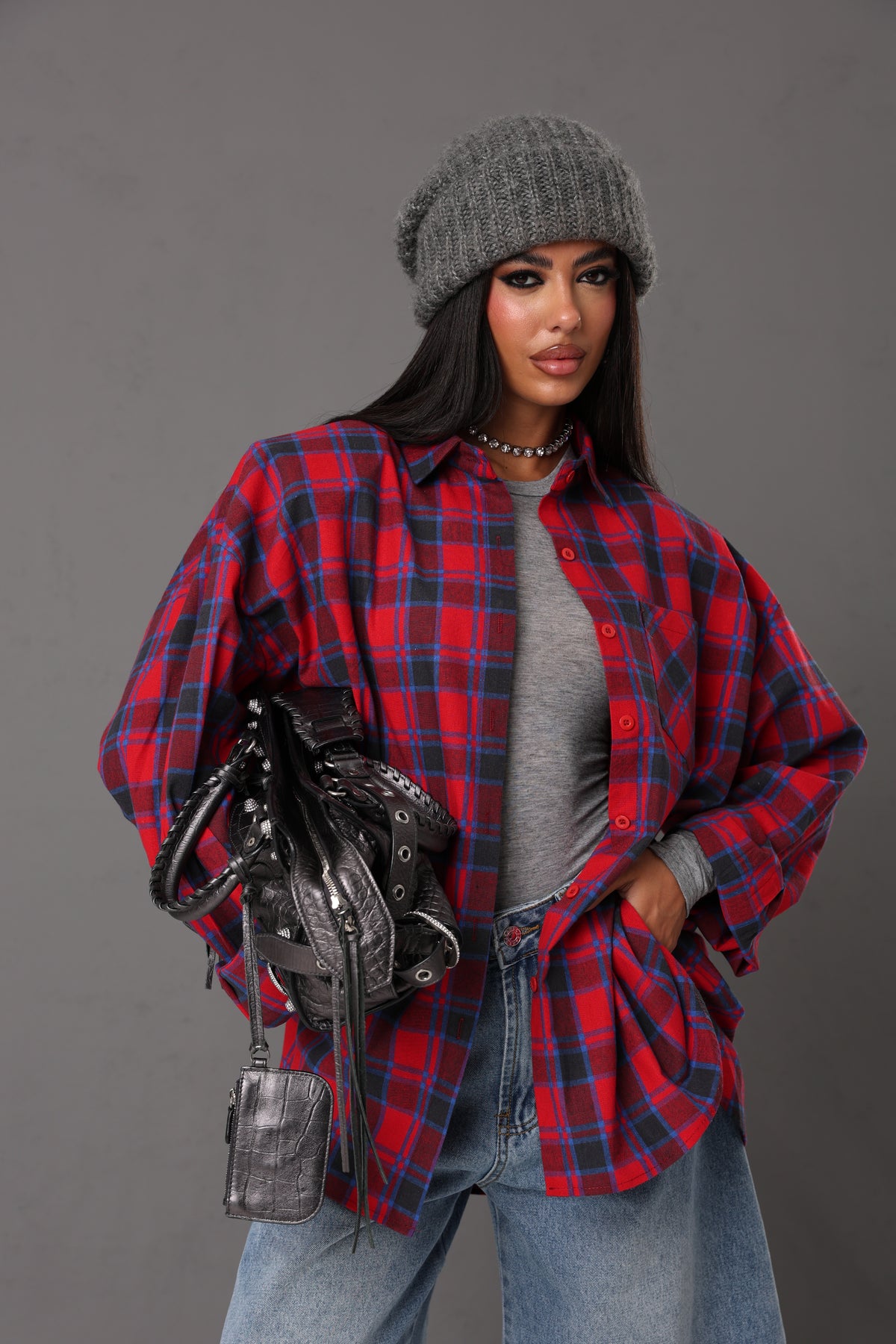CAMICIA QUADRI LEXI ROSSA/BLU