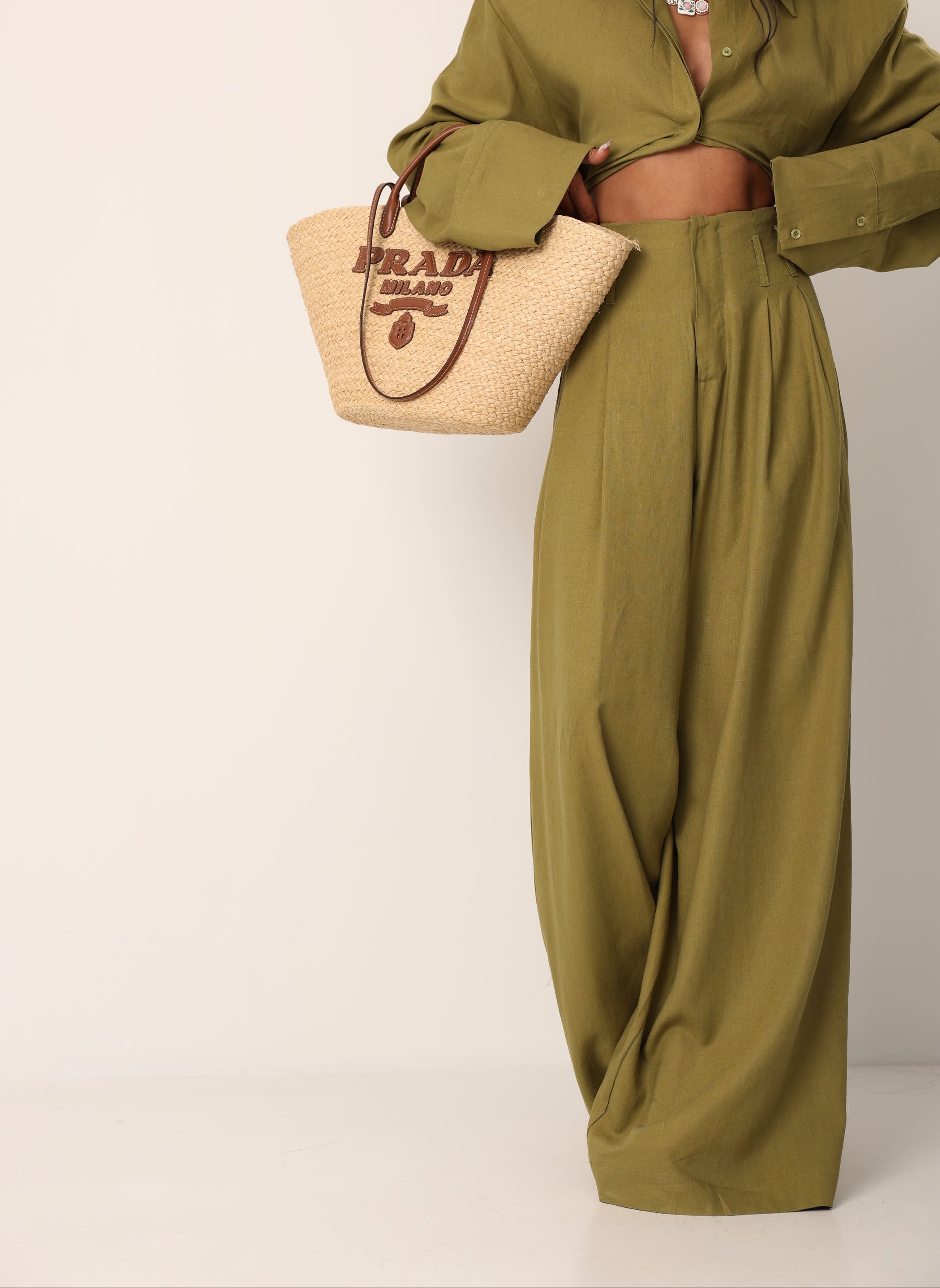 PANTALONI PALAZZO CALIDA VERDE MADE IN ITALY